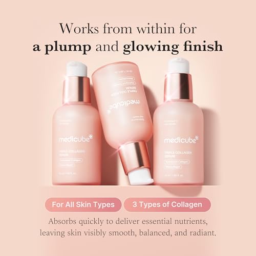medicube Triple Collagen Nourish and Hydrate Duo: Triple Collagen Cream and Triple Collagen Serum | Niacinamide, Hyaluronic Acid for Glowing, Fimer-Looking Skin | Korean Skin Care