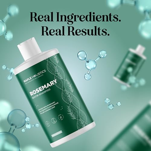 Rosemary and Biotin Shampoo for Thinning Hair - Vegan Volumizing Shampoo for Fine Hair with B Vitamins Argan Oil & Tea Tree Essential Oil - Paraben Silicone and Sulfate Free Vegan Formula (8 Fl Oz)