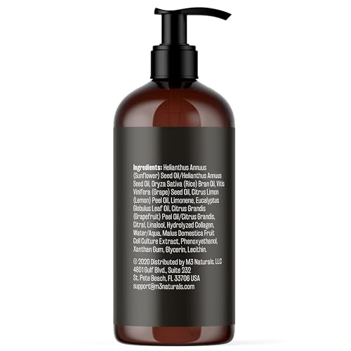 Firming Body Massage Oil with Collagen & Stem Cell – Helps Smooth The Appearance of Cellulite & Improve Skin Texture – Refreshing Aromatherapy Body Oil for Legs & Full Body – 16 Fl Oz
