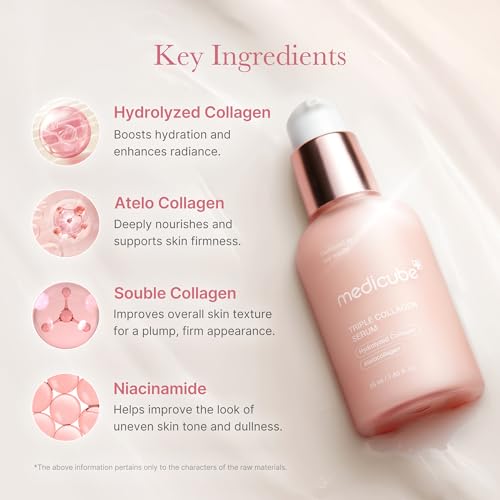 medicube Triple Collagen Nourish and Hydrate Duo: Triple Collagen Cream and Triple Collagen Serum | Niacinamide, Hyaluronic Acid for Glowing, Fimer-Looking Skin | Korean Skin Care
