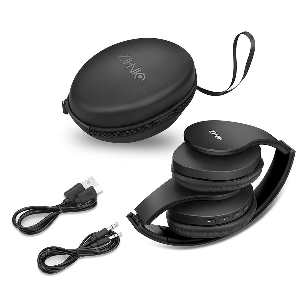 ZIHNIC Bluetooth Headphones Over-Ear, Foldable Wireless and Wired Stereo Headset Micro SD/TF, FM for Cell Phone,PC,Soft Earmuffs &Light Weight for Prolonged Wearing(Rose Gold)