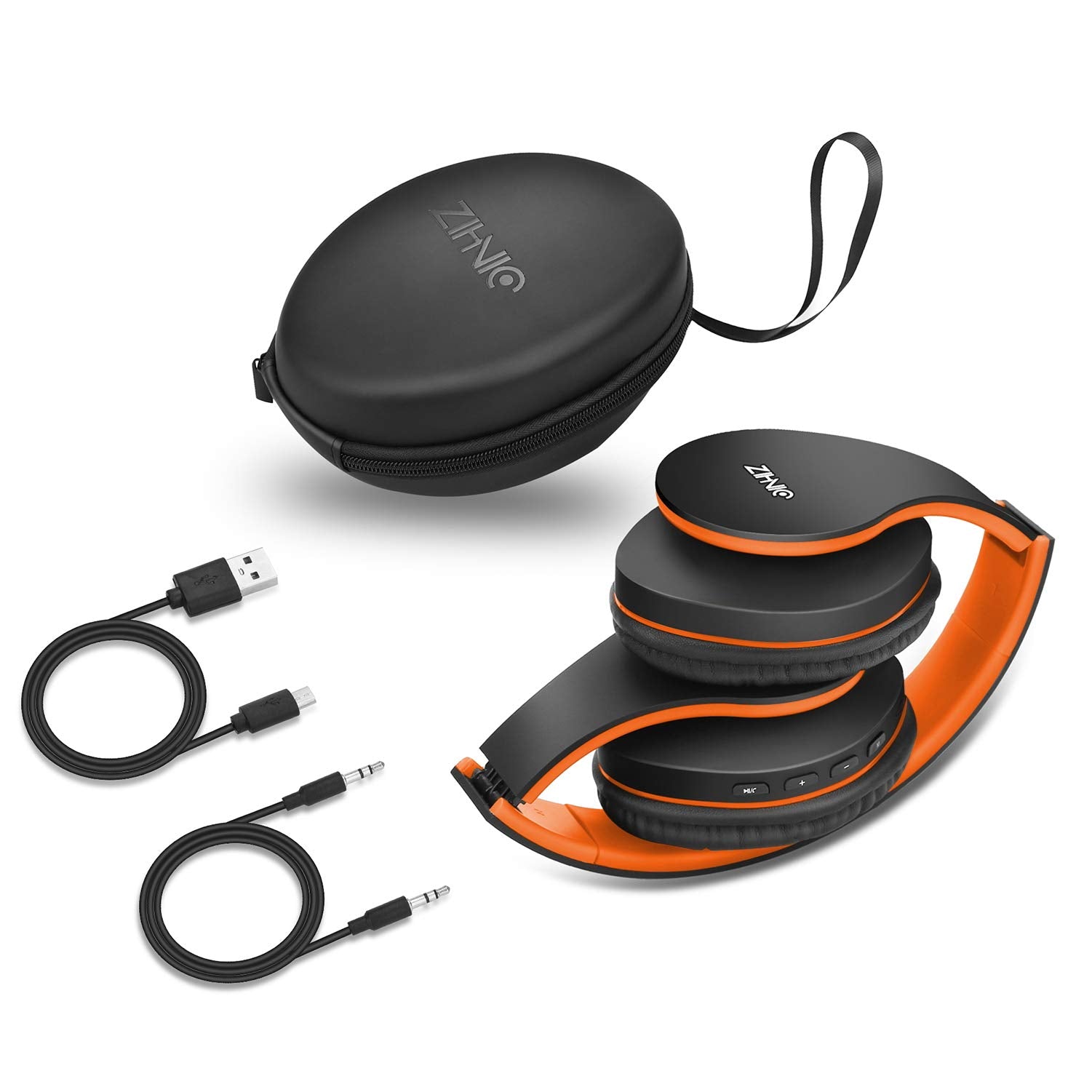 ZIHNIC Bluetooth Headphones Over-Ear, Foldable Wireless and Wired Stereo Headset Micro SD/TF, FM for Cell Phone,PC,Soft Earmuffs &Light Weight for Prolonged Wearing(Rose Gold)