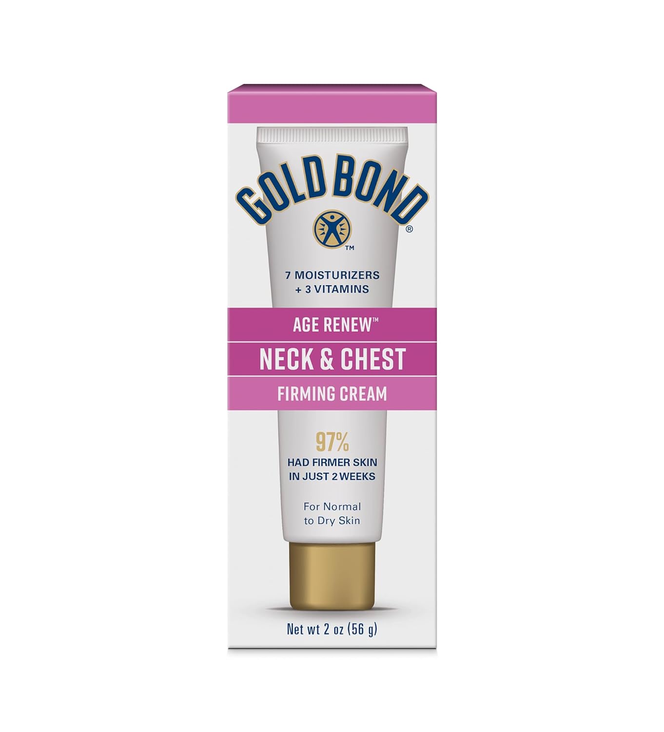 Gold Bond Age Renew Neck & Chest Firming Age Renew Cream, 2 oz., Clinically Tested Skin Firming Neck Cream