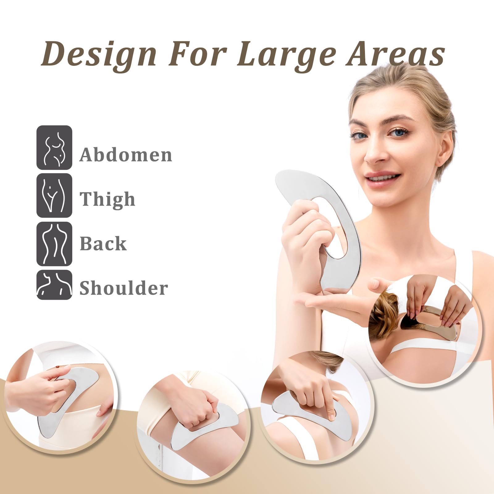 Body Gua Sha Tool Large Gua Sha Body Tool Cellulite Massage Tool (Resin) Lymphatic Drainage Tool Guasha Tool for Face, Back, Legs, Women's Body Shaping Tools