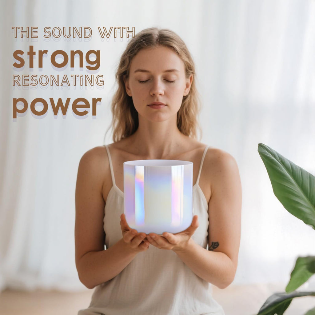 6 Inch Sound Healing Crystal Singing Bowl Quartz Crystal Singing Pyramid Musical Instrument with Suede Stick