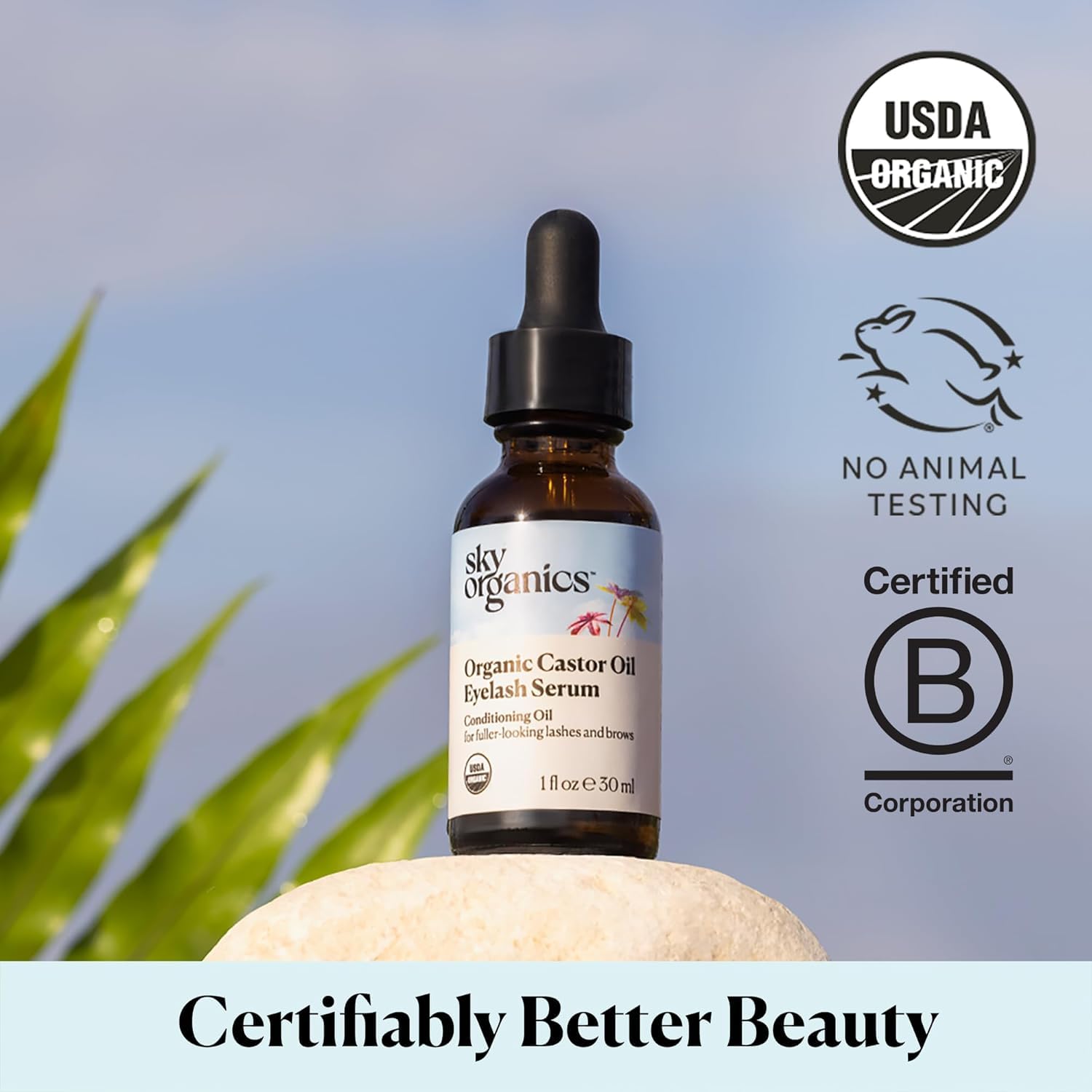 Sky Organics Castor Oil - USDA Certified Organic Hair Oil for Hair Growth, Skin, Face, Eyelashes - Cold Pressed & Hexane Free - Pure Organic Castor Oil Pack Wrap - Carrier & Hair Treatment Oil -16oz