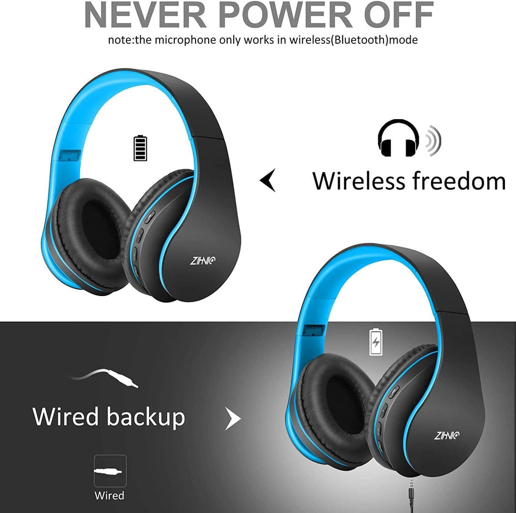 ZIHNIC Bluetooth Headphones Over-Ear, Foldable Wireless and Wired Stereo Headset Micro SD/TF, FM for Cell Phone,PC,Soft Earmuffs &Light Weight for Prolonged Wearing(Rose Gold)