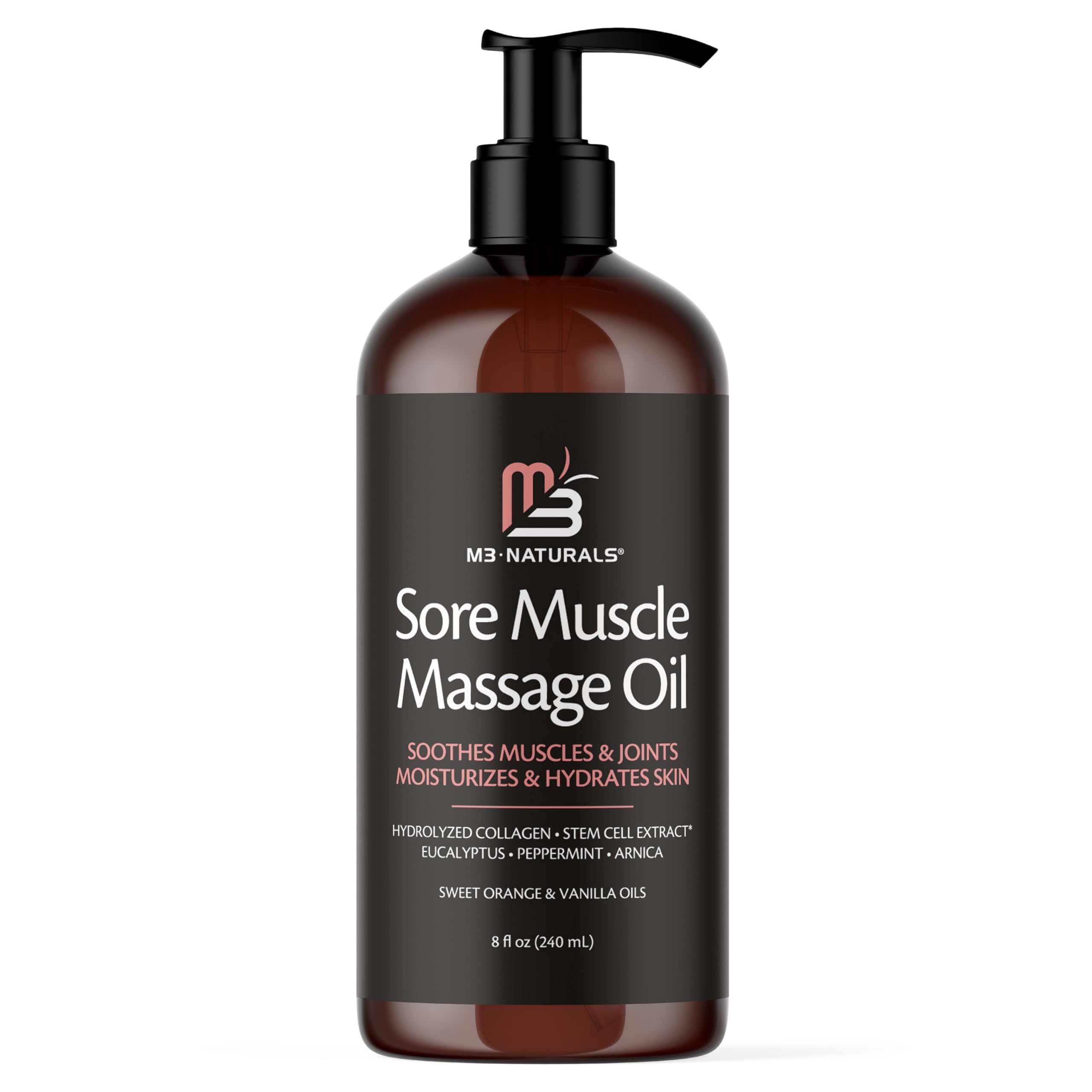 Firming Body Massage Oil with Collagen & Stem Cell – Helps Smooth The Appearance of Cellulite & Improve Skin Texture – Refreshing Aromatherapy Body Oil for Legs & Full Body – 16 Fl Oz