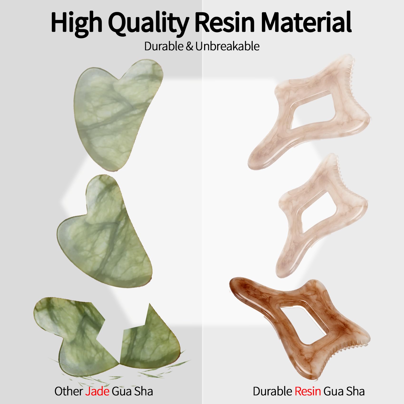 Body Gua Sha Tool Large Gua Sha Body Tool Cellulite Massage Tool (Resin) Lymphatic Drainage Tool Guasha Tool for Face, Back, Legs, Women's Body Shaping Tools