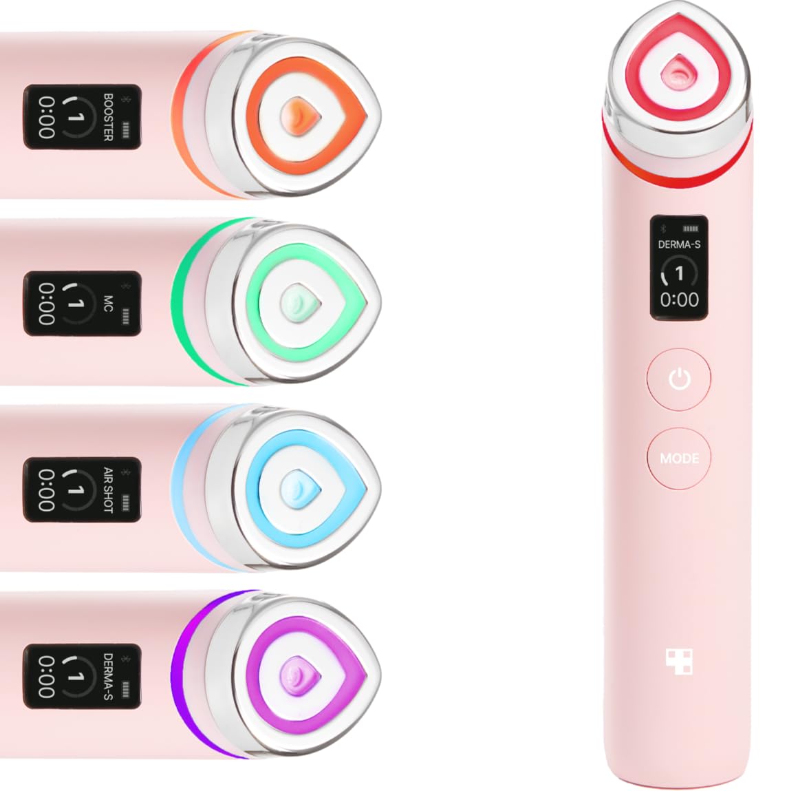 medicube Booster Pro Pink | 6-in-1 Real Glass Glow Beauty Massager | for Clear, Radiant, Firmer-Looking Skin | Korean Skin Care