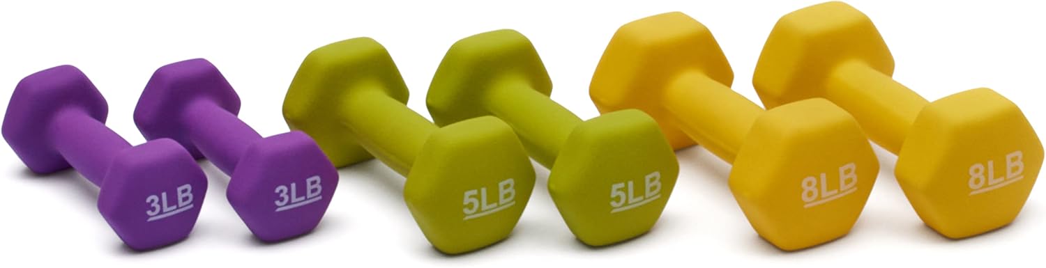 Amazon Basics Neoprene Dumbbell Hand Weights for Exercise and Muscle Toning