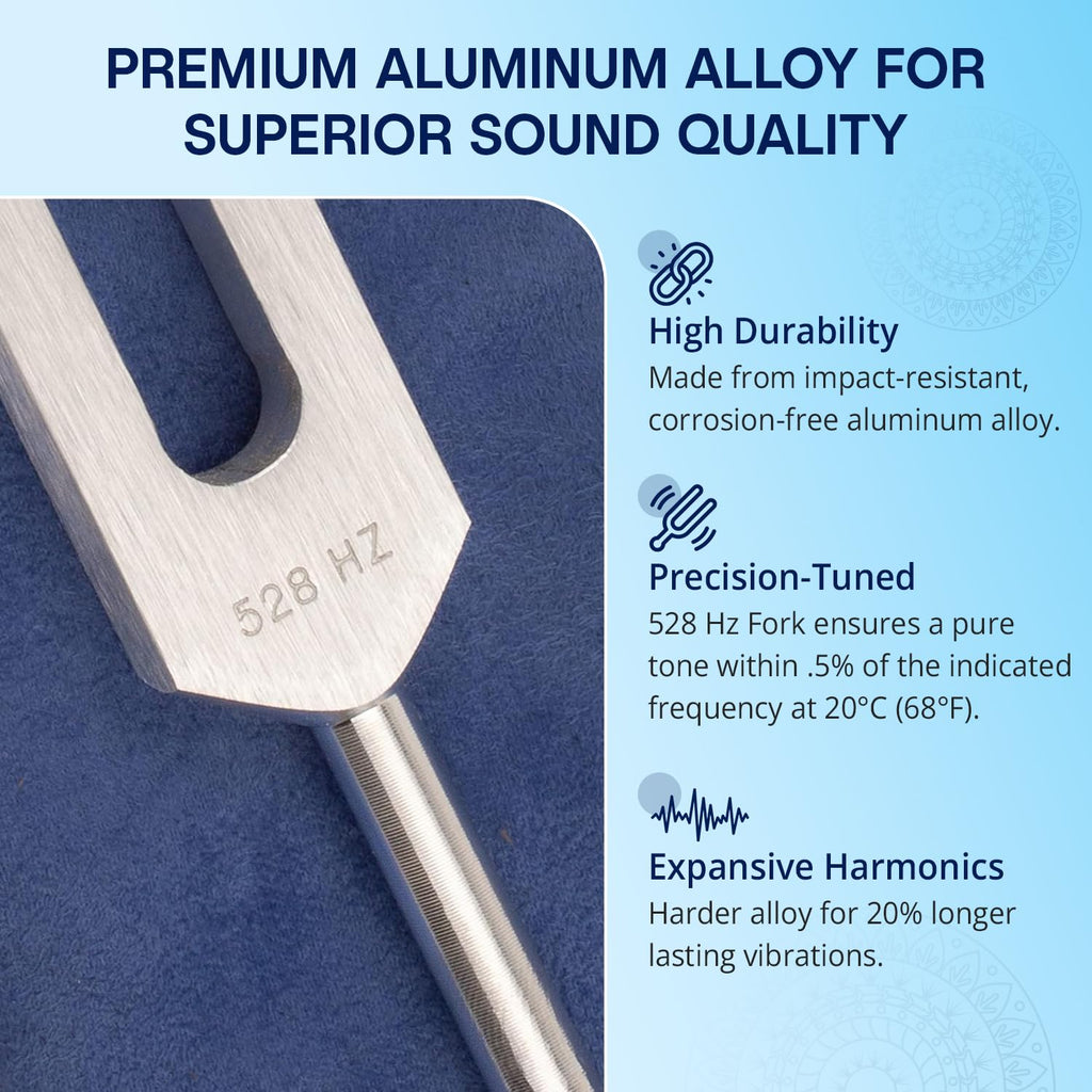 Solfeggio Tuning Forks Set for Healing – 9 Chakra Frequencies 174Hz to 963Hz | Precision-Machined Aluminum Alloy | Made in USA | Chakra Healing, Sound Therapy, Reiki, Yoga, Energy Balancing Tools.