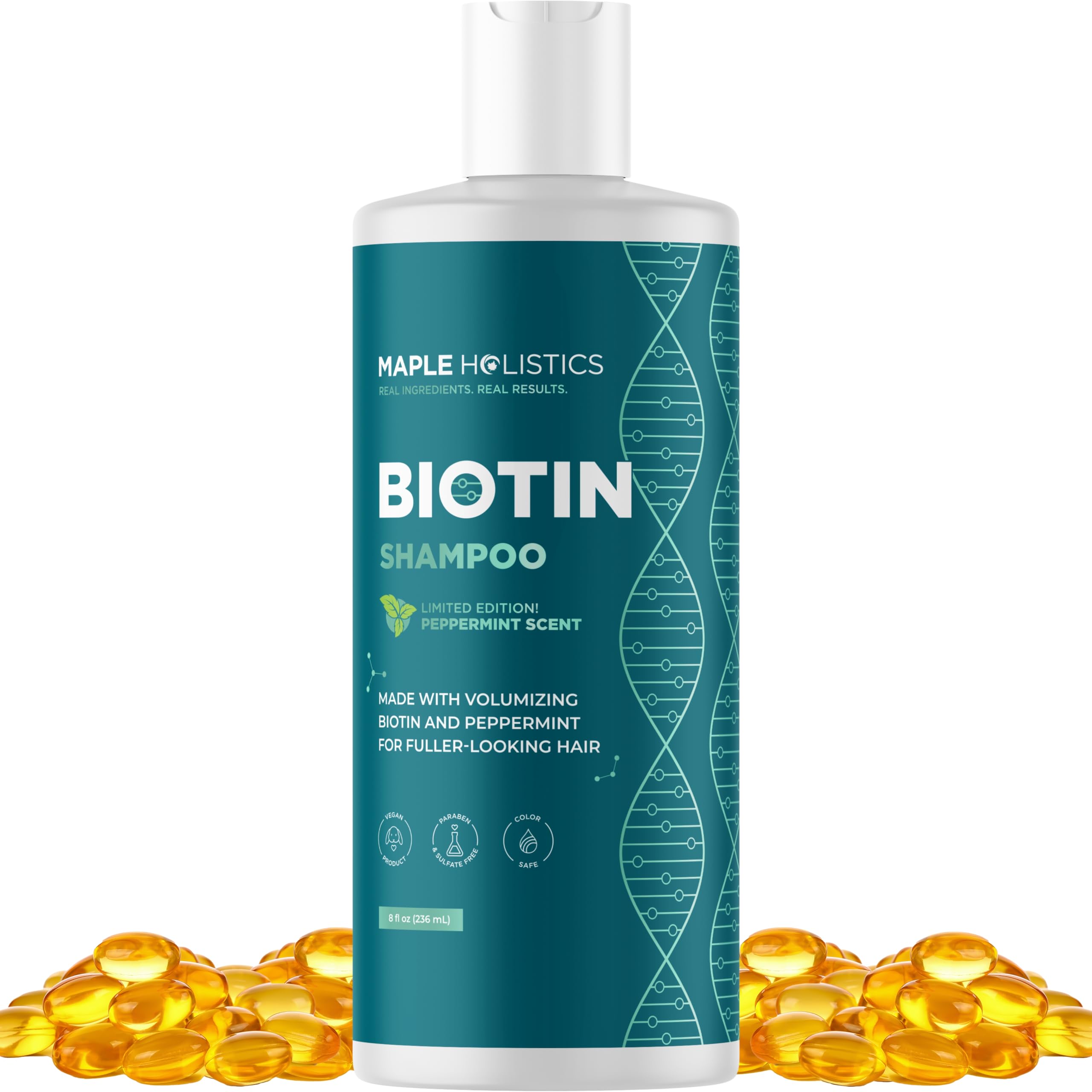 Rosemary and Biotin Shampoo for Thinning Hair - Vegan Volumizing Shampoo for Fine Hair with B Vitamins Argan Oil & Tea Tree Essential Oil - Paraben Silicone and Sulfate Free Vegan Formula (8 Fl Oz)