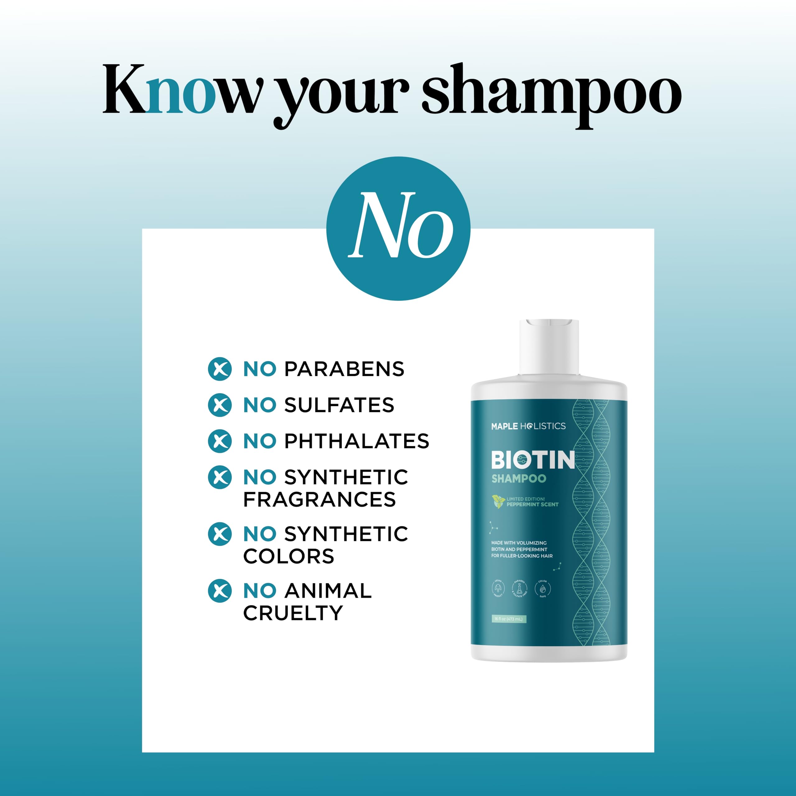 Rosemary and Biotin Shampoo for Thinning Hair - Vegan Volumizing Shampoo for Fine Hair with B Vitamins Argan Oil & Tea Tree Essential Oil - Paraben Silicone and Sulfate Free Vegan Formula (8 Fl Oz)