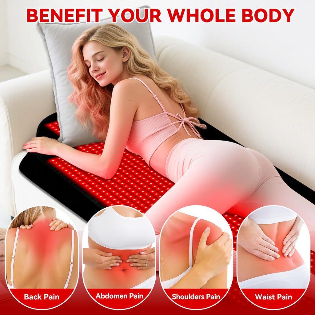 Red Light Therapy for Body,74" x 77.2" Large 2705 LEDs Dual Wavelength (660nm & 850nm) Infrared Therapy Pad, Home Wellness Blanket for Muscle Comfort Skin Rejuvenation