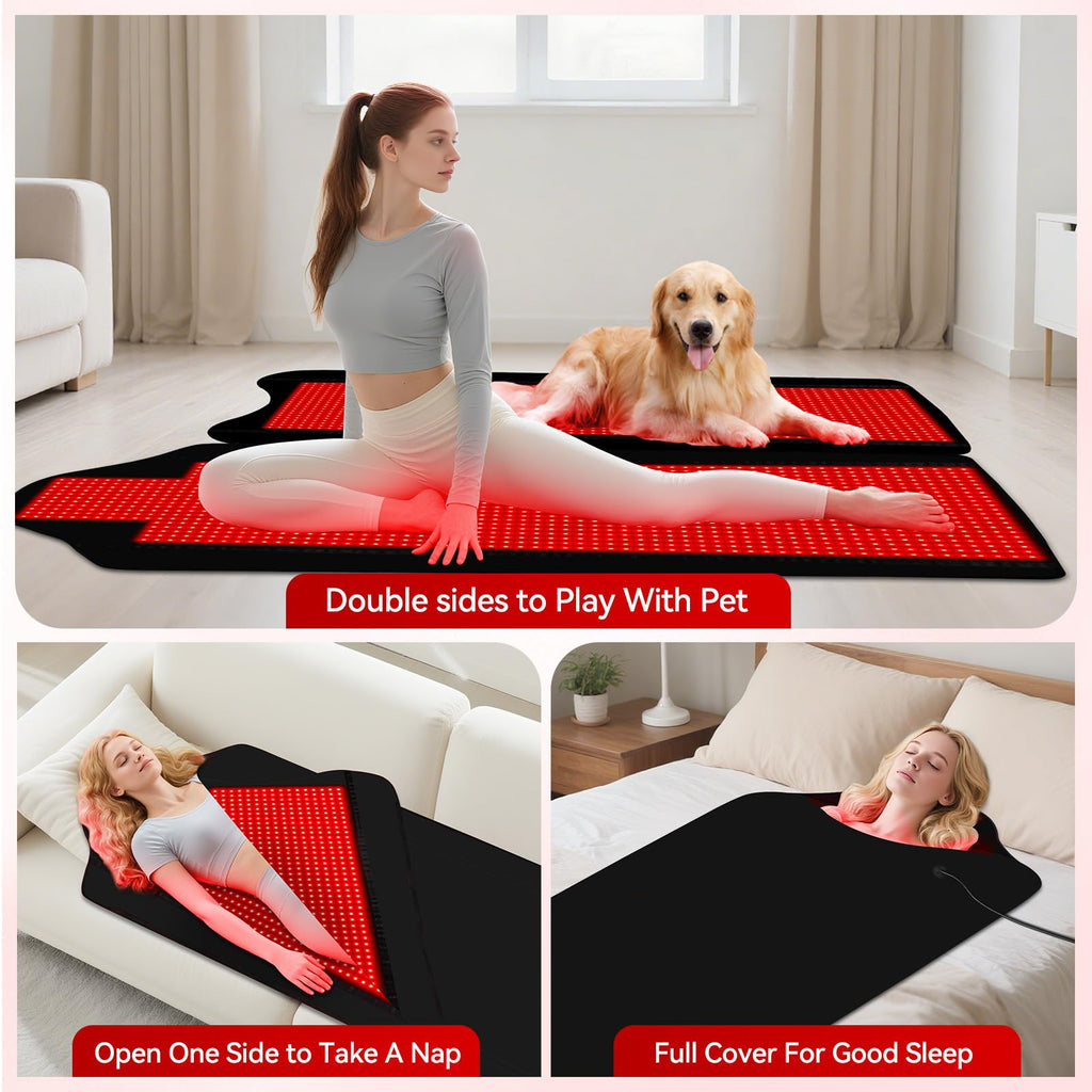 Red Light Therapy for Body,74" x 77.2" Large 2705 LEDs Dual Wavelength (660nm & 850nm) Infrared Therapy Pad, Home Wellness Blanket for Muscle Comfort Skin Rejuvenation