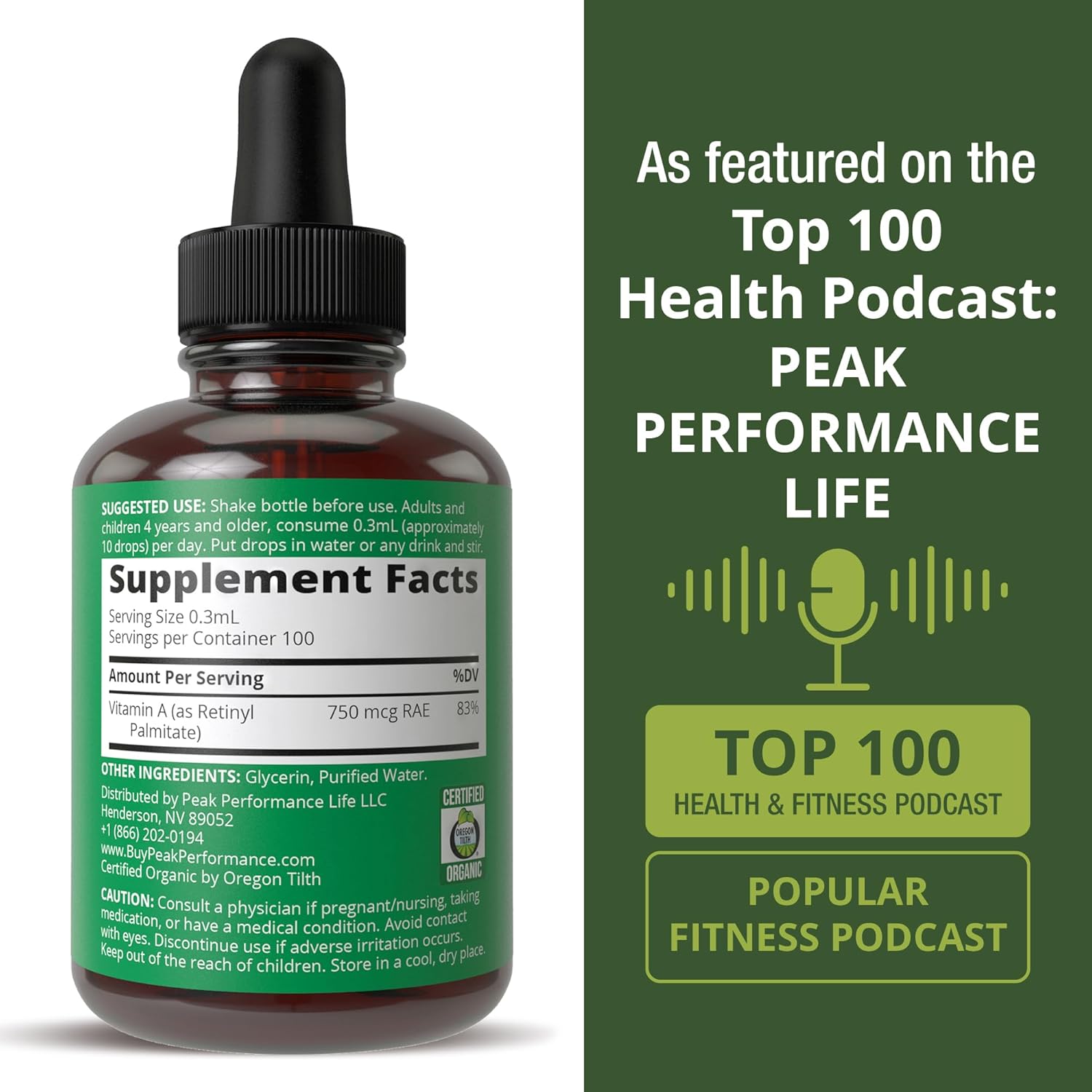 USDA Organic Vitamin A Liquid Drops Supplement. Vegan High Bioavailability For Eye, Skin, and Bone Health. For Adults, Men, Women, Kids. Organic Vit A Oil Retinyl Palmitate. Gluten Free, Zero Sugar