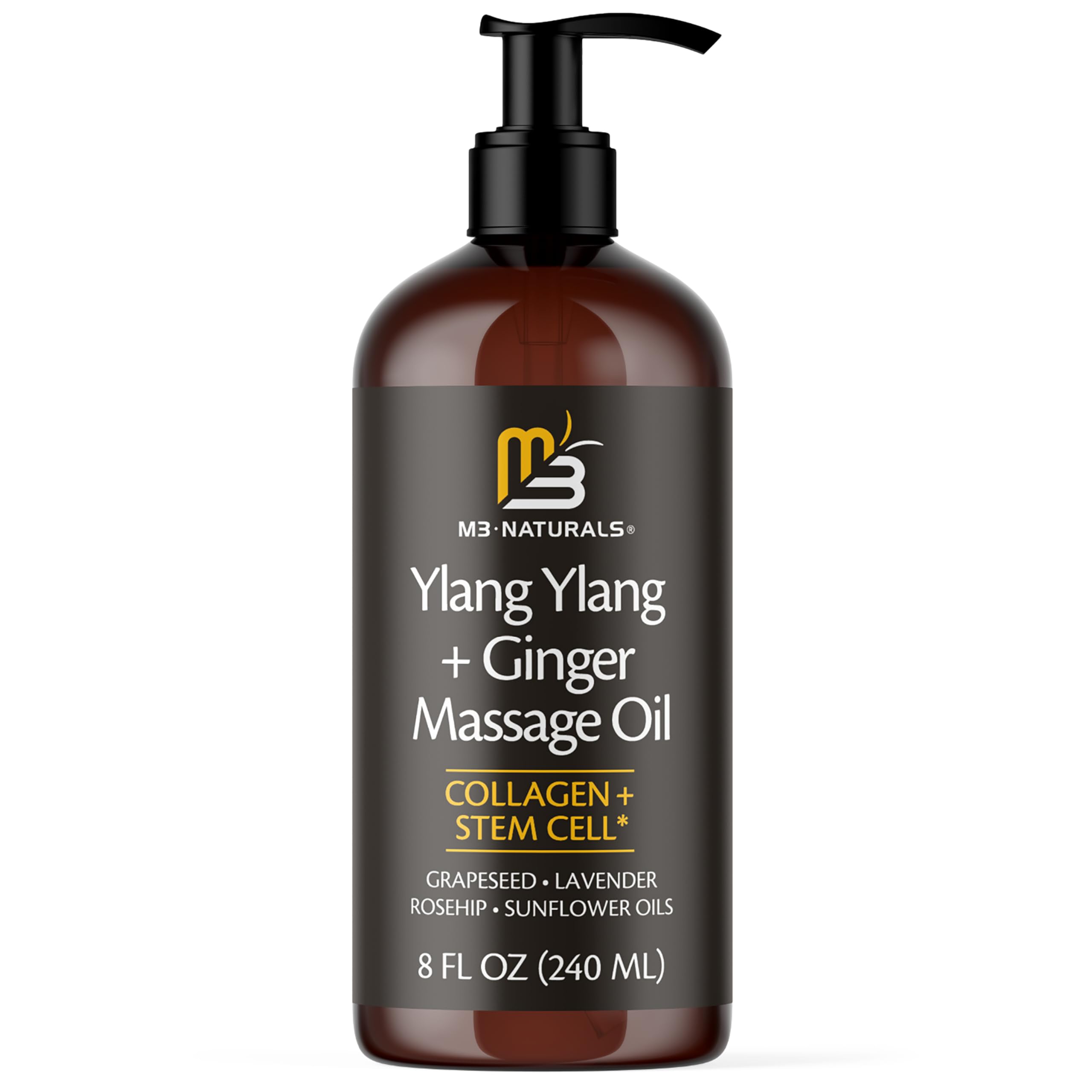 Firming Body Massage Oil with Collagen & Stem Cell – Helps Smooth The Appearance of Cellulite & Improve Skin Texture – Refreshing Aromatherapy Body Oil for Legs & Full Body – 16 Fl Oz