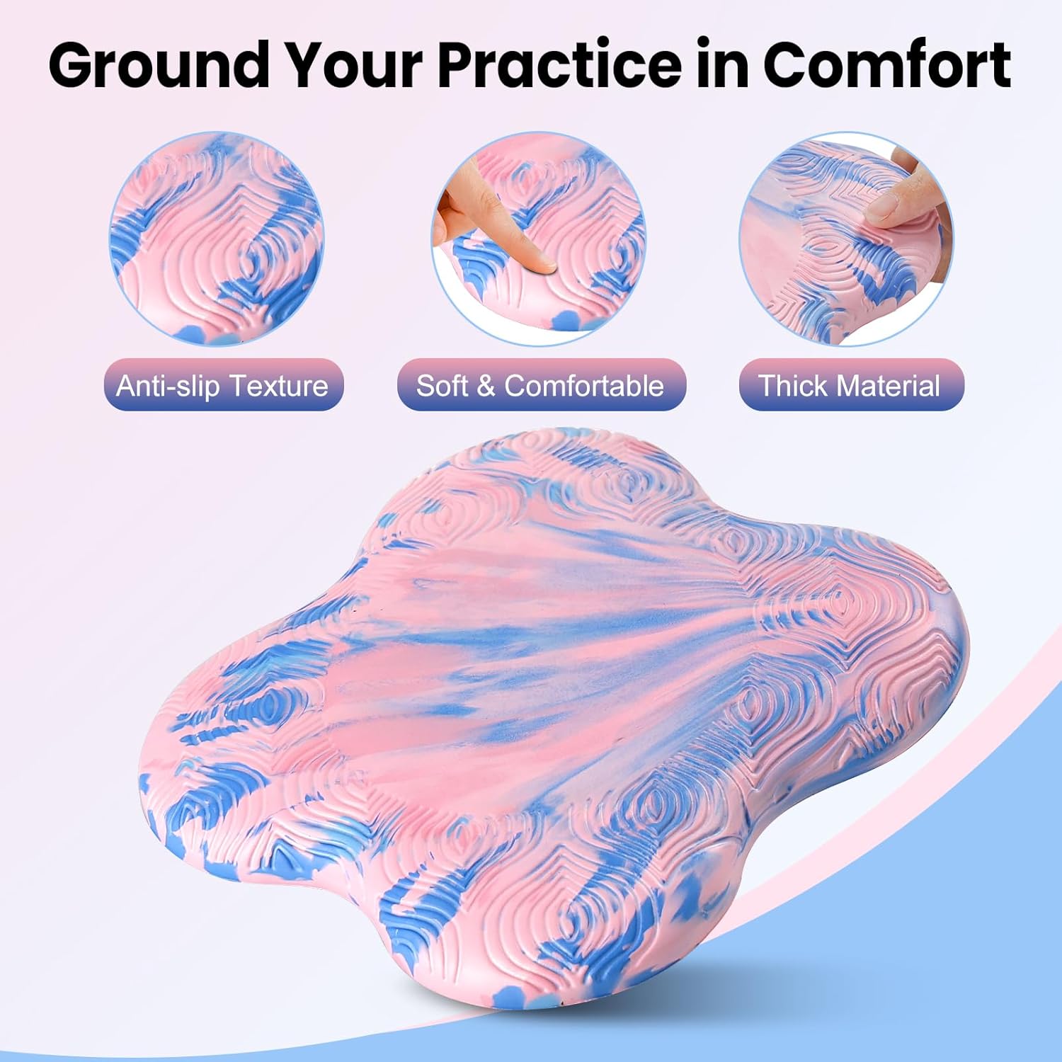 2 Pack Yoga Knee Pads Mat Set - Extra Thick Foam Kneeling Pad Cushion for Knees, Elbows, Wrists, Head - Yoga Essentials for Women Men, Non-Slip Pilates, Meditation, Floor Workouts