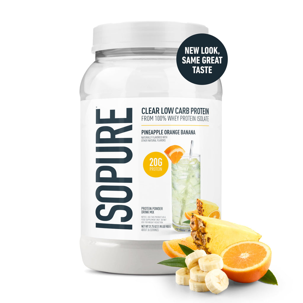 Isopure Clear Whey Isolate Protein Powder, Lactose Free, Gluten Free, Naturally Flavored, Mixed Berry, 20g Protein Per Serving, 14.1 Oz, 16 Servings (Packaging May Vary)