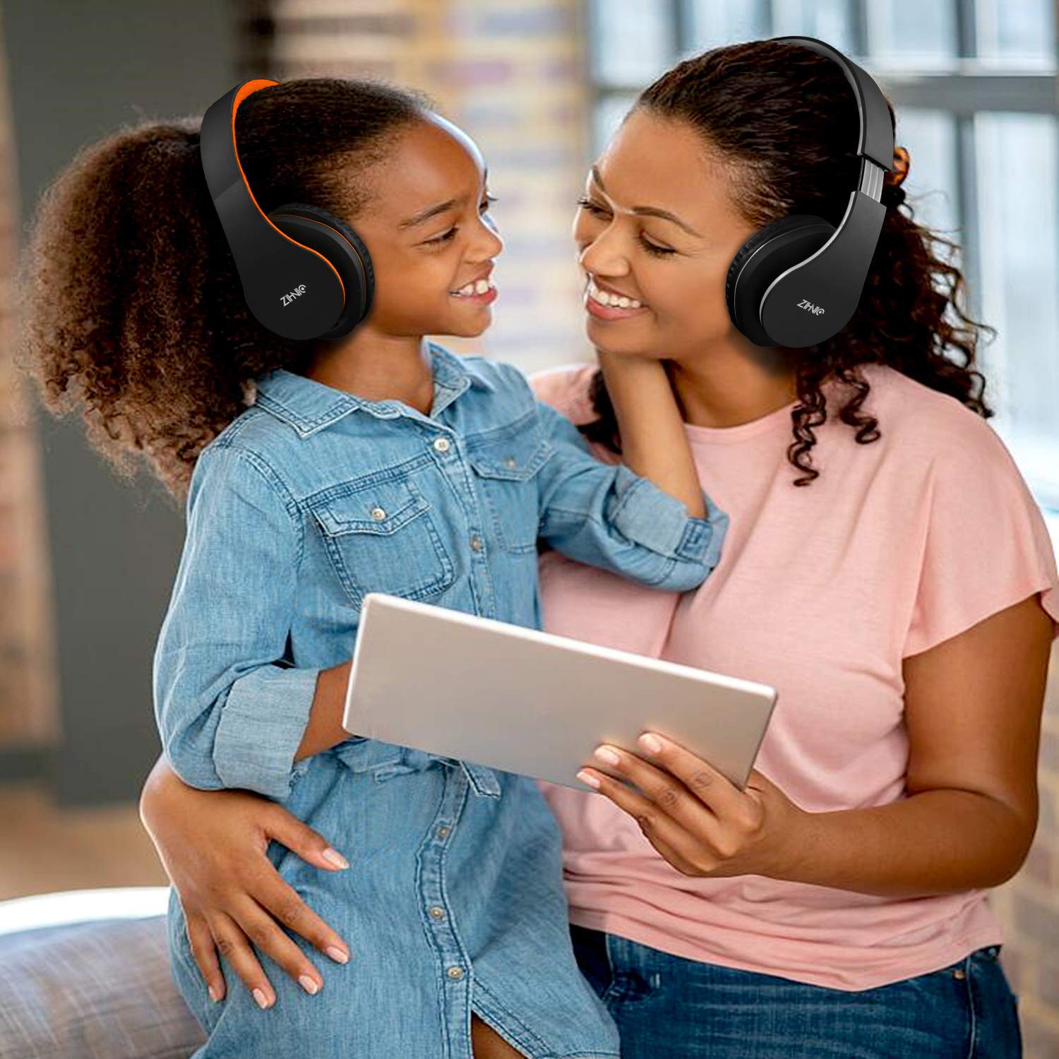 ZIHNIC Bluetooth Headphones Over-Ear, Foldable Wireless and Wired Stereo Headset Micro SD/TF, FM for Cell Phone,PC,Soft Earmuffs &Light Weight for Prolonged Wearing(Rose Gold)