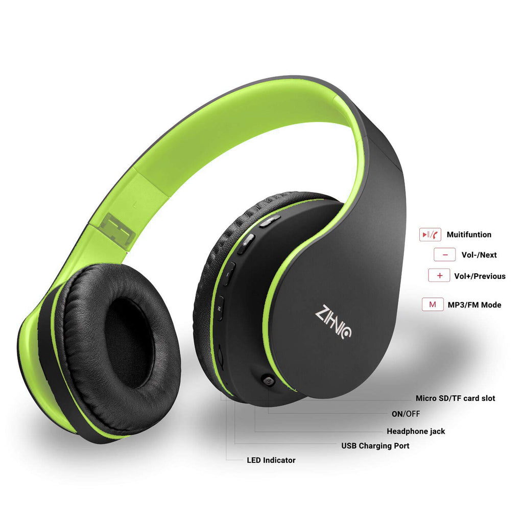 ZIHNIC Bluetooth Headphones Over-Ear, Foldable Wireless and Wired Stereo Headset Micro SD/TF, FM for Cell Phone,PC,Soft Earmuffs &Light Weight for Prolonged Wearing(Rose Gold)