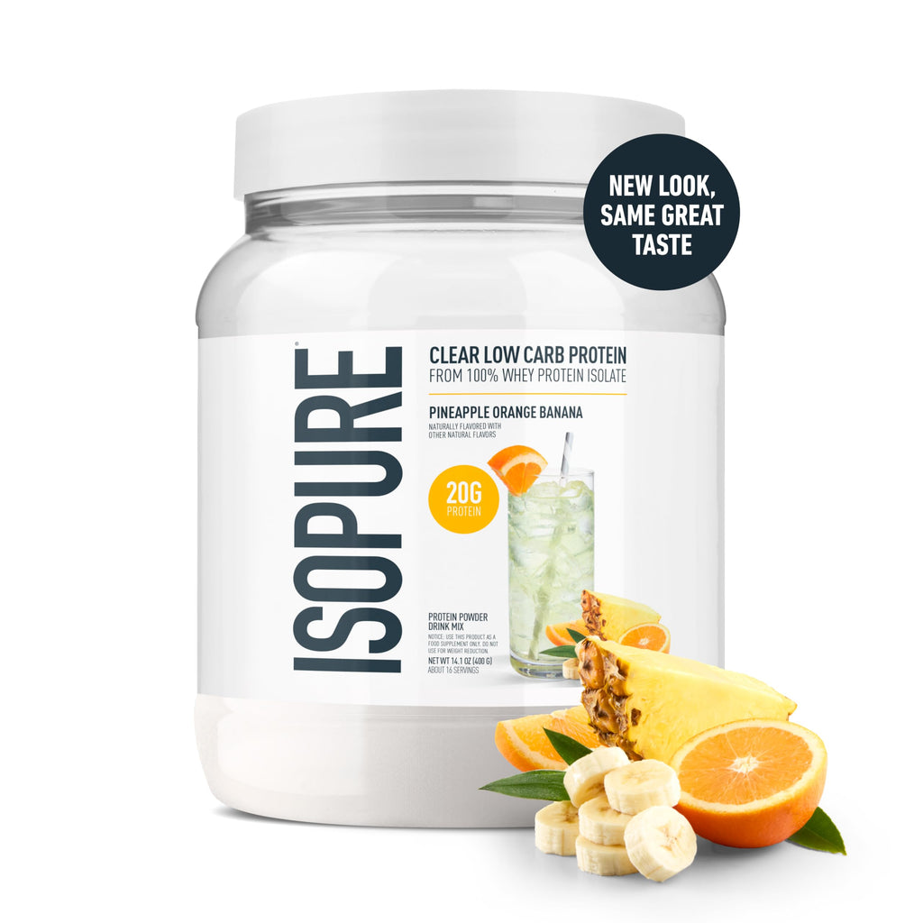 Isopure Clear Whey Isolate Protein Powder, Lactose Free, Gluten Free, Naturally Flavored, Mixed Berry, 20g Protein Per Serving, 14.1 Oz, 16 Servings (Packaging May Vary)
