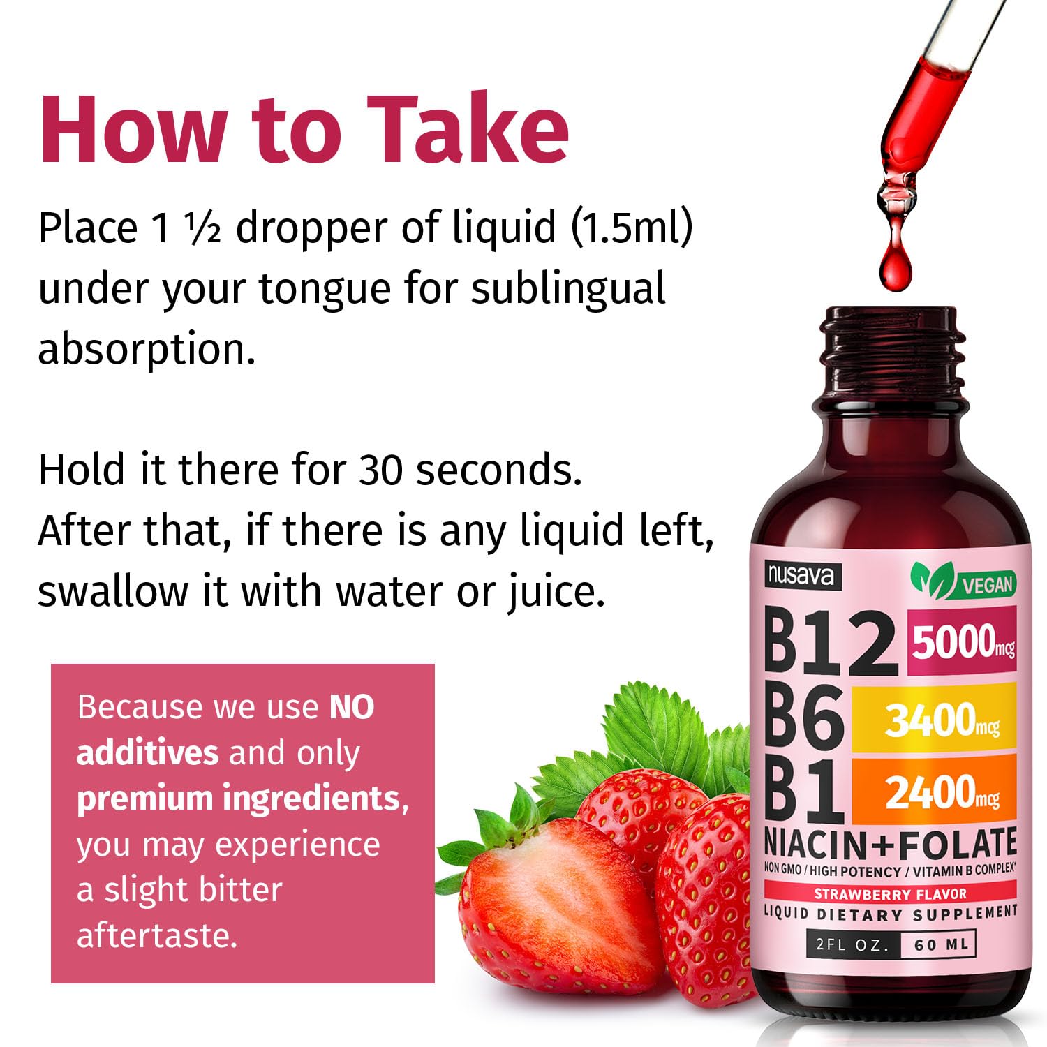 (2 Pack) Vitamin B12 and B6 Liquid Drops, B12 Sublingual Vitamin B Complex - B 12 Vitamin 5000mcg - B12 Methylcobalamin for Energy, Brain, and Heart Support with 27,200 mcg, Raspberry, 80 Servings