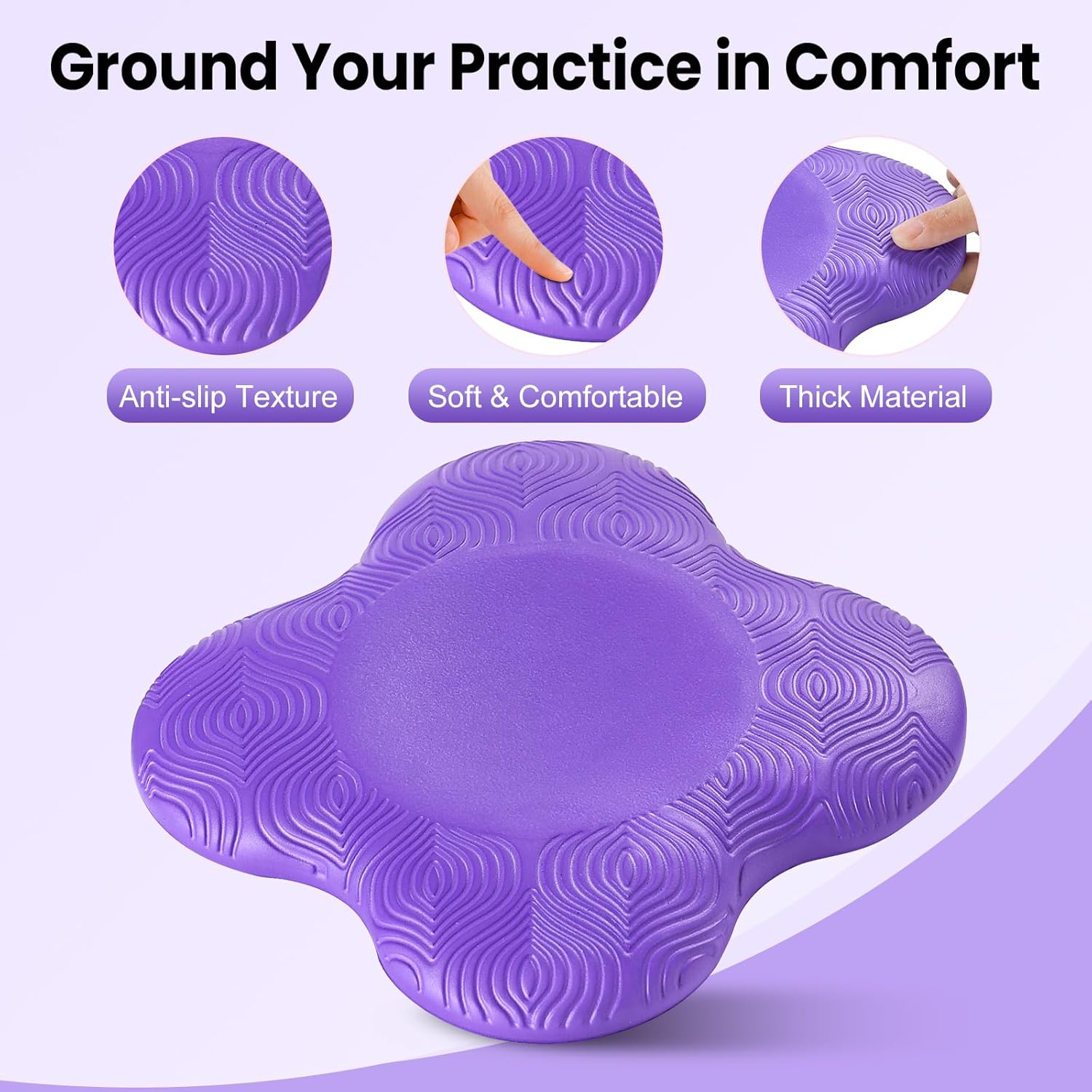 2 Pack Yoga Knee Pads Mat Set - Extra Thick Foam Kneeling Pad Cushion for Knees, Elbows, Wrists, Head - Yoga Essentials for Women Men, Non-Slip Pilates, Meditation, Floor Workouts