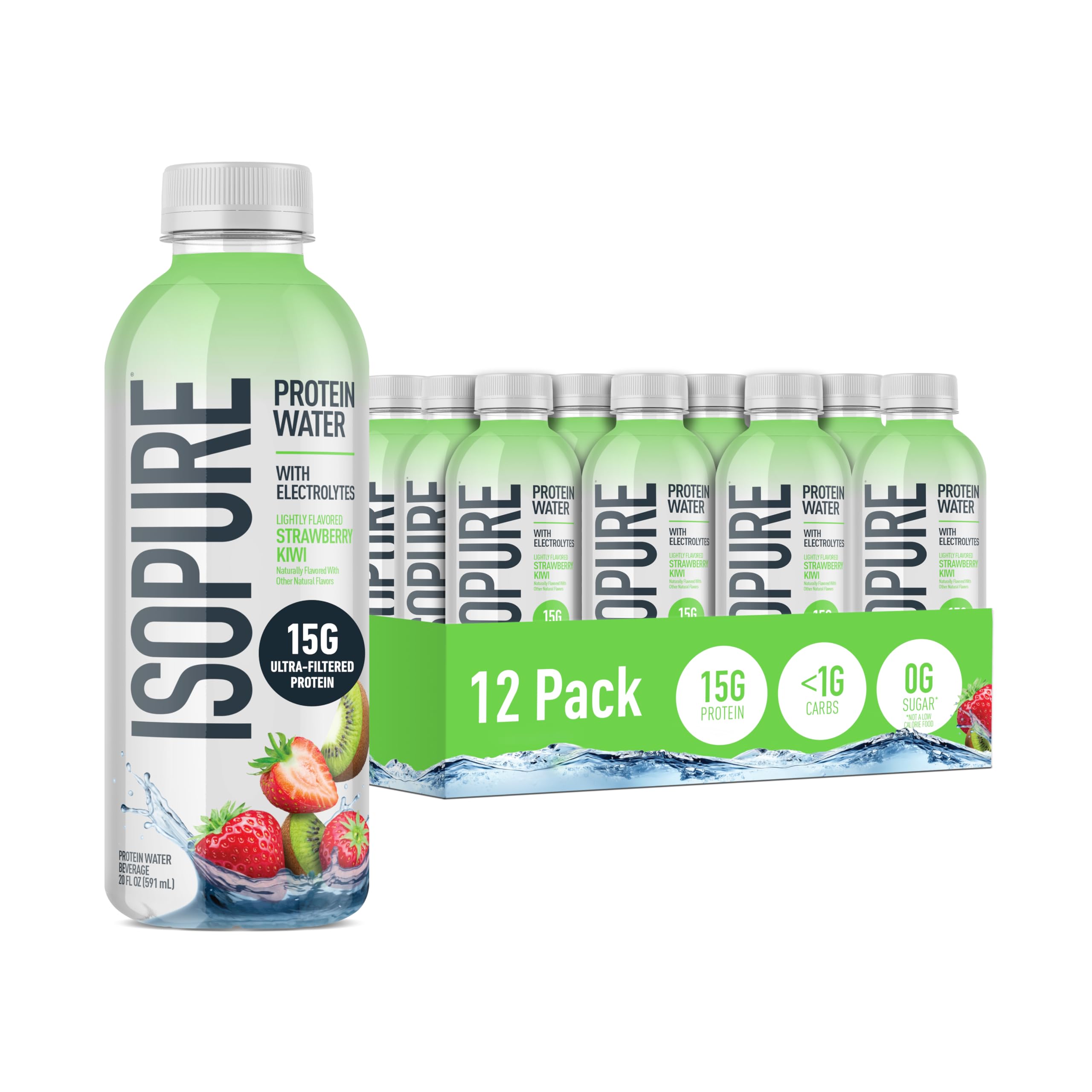 Isopure Clear Whey Isolate Protein Powder, Lactose Free, Gluten Free, Naturally Flavored, Mixed Berry, 20g Protein Per Serving, 14.1 Oz, 16 Servings (Packaging May Vary)
