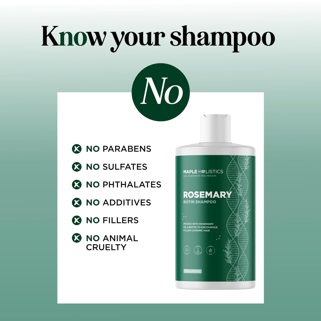 Rosemary and Biotin Shampoo for Thinning Hair - Vegan Volumizing Shampoo for Fine Hair with B Vitamins Argan Oil & Tea Tree Essential Oil - Paraben Silicone and Sulfate Free Vegan Formula (8 Fl Oz)