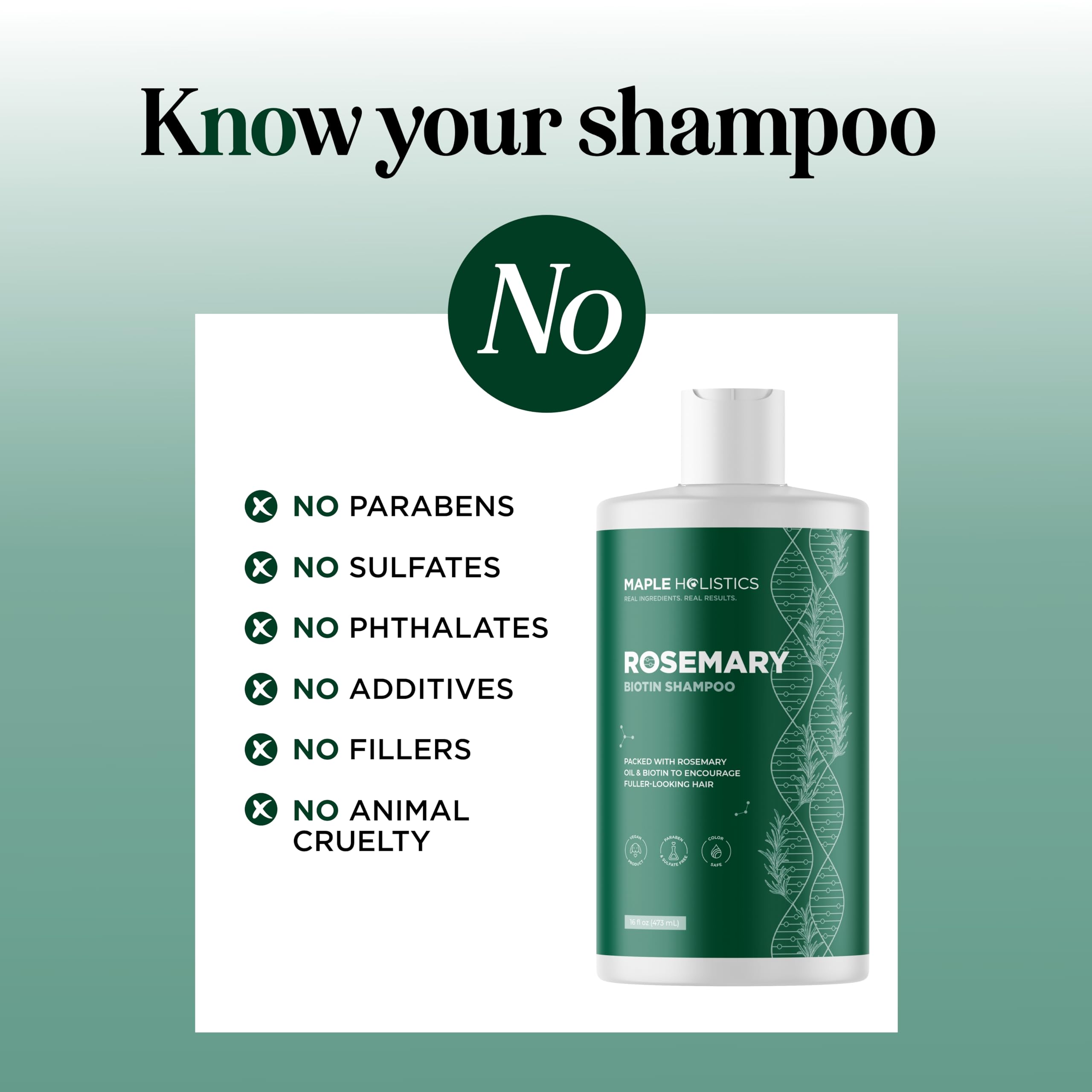 Rosemary and Biotin Shampoo for Thinning Hair - Vegan Volumizing Shampoo for Fine Hair with B Vitamins Argan Oil & Tea Tree Essential Oil - Paraben Silicone and Sulfate Free Vegan Formula (8 Fl Oz)