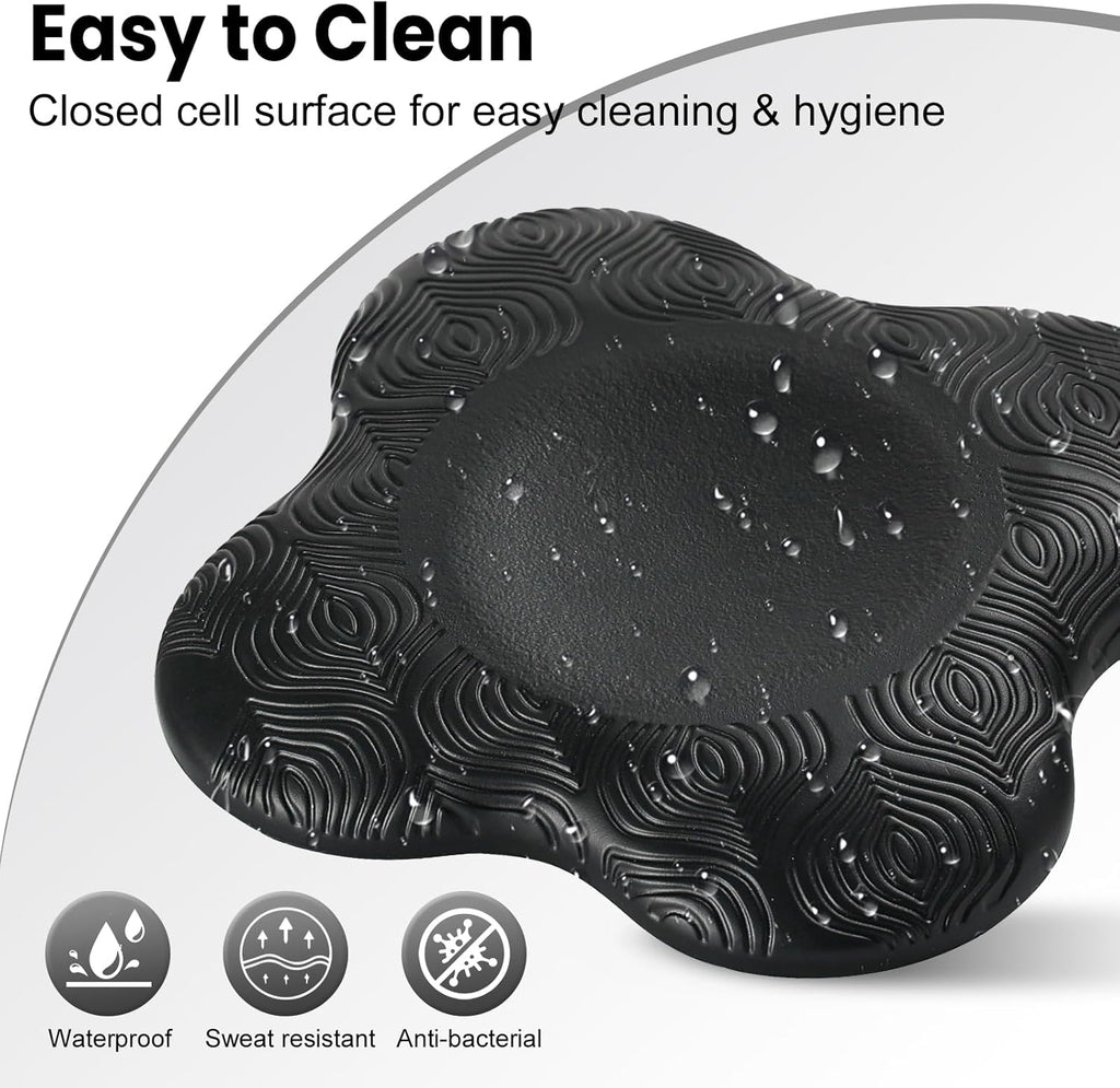 2 Pack Yoga Knee Pads Mat Set - Extra Thick Foam Kneeling Pad Cushion for Knees, Elbows, Wrists, Head - Yoga Essentials for Women Men, Non-Slip Pilates, Meditation, Floor Workouts