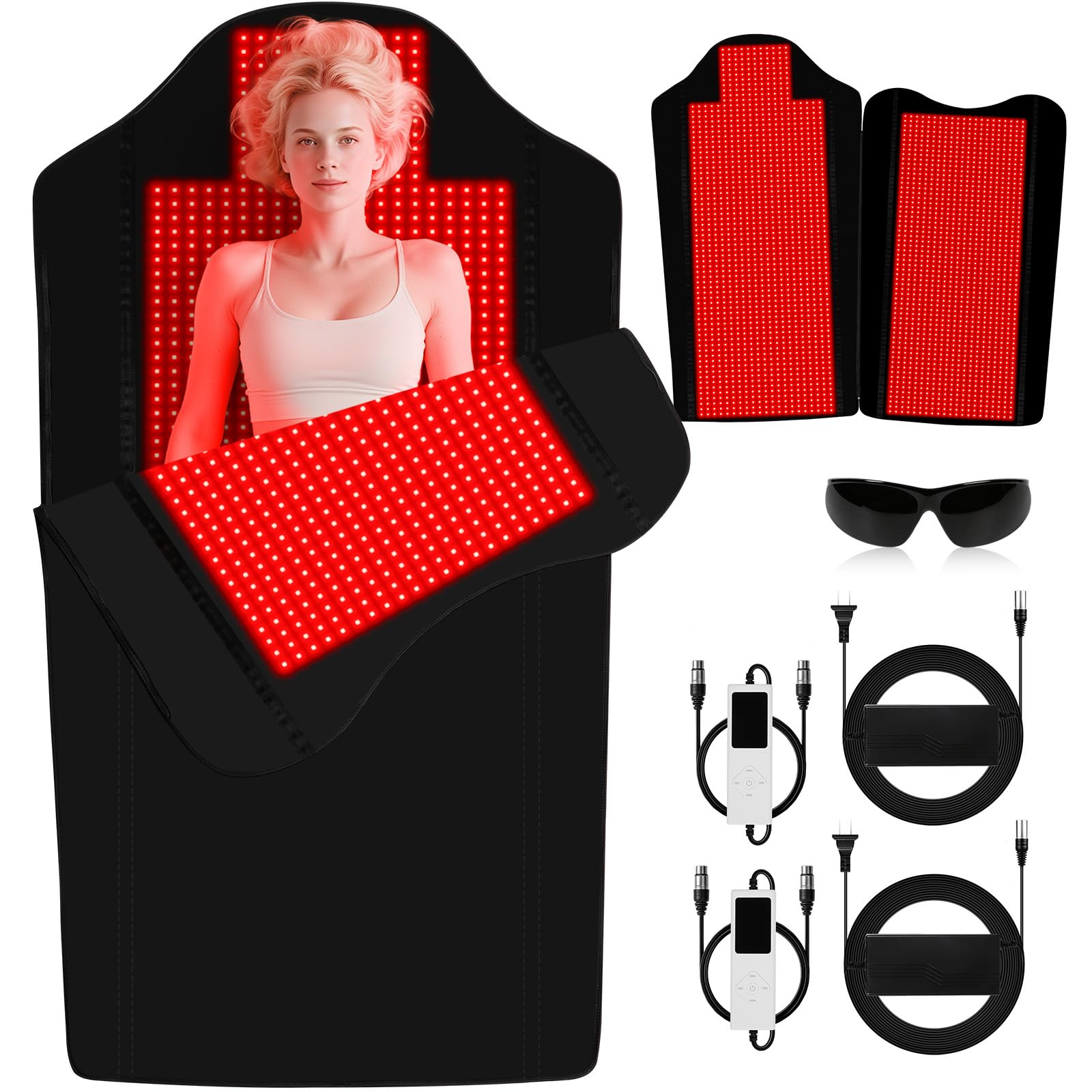 Red Light Therapy for Body,74" x 77.2" Large 2705 LEDs Dual Wavelength (660nm & 850nm) Infrared Therapy Pad, Home Wellness Blanket for Muscle Comfort Skin Rejuvenation