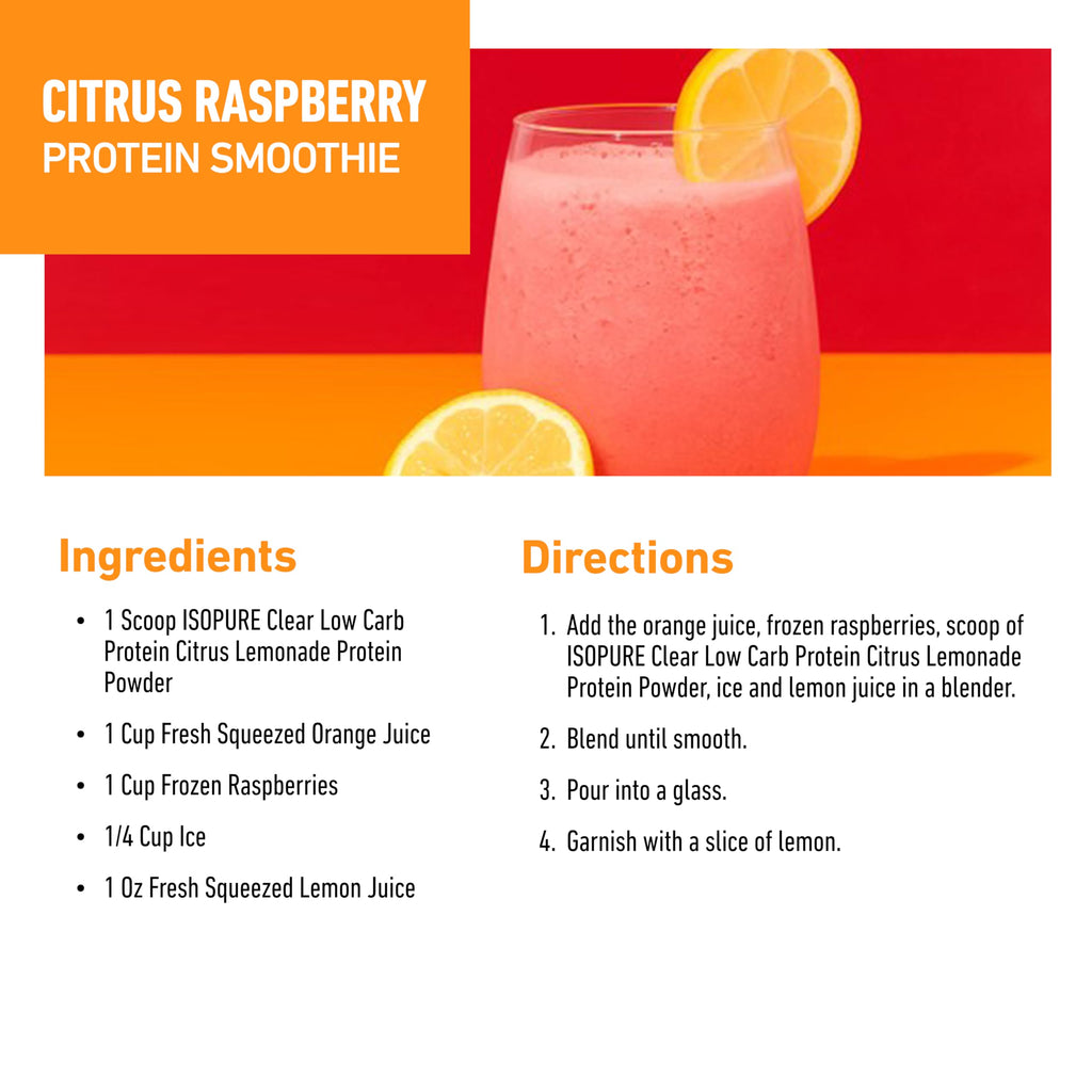 Isopure Clear Whey Isolate Protein Powder, Lactose Free, Gluten Free, Naturally Flavored, Mixed Berry, 20g Protein Per Serving, 14.1 Oz, 16 Servings (Packaging May Vary)