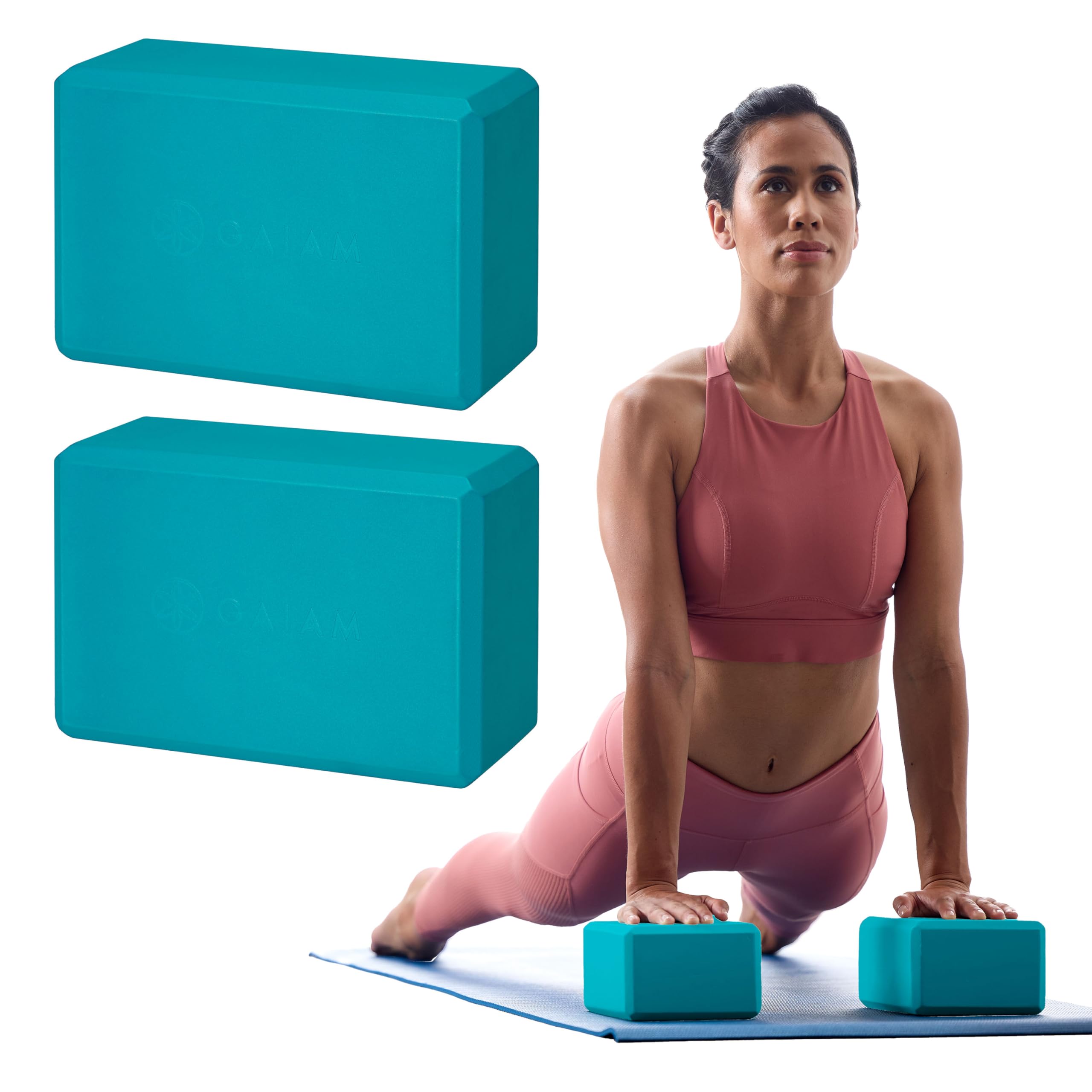 Gaiam Yoga Block - Supportive Latex-Free Eva Foam - Soft Non-Slip Surface with Beveled Edges for Yoga, Pilates, Meditation - Yoga Accessories for Stability, Balance, Deepen Stretches