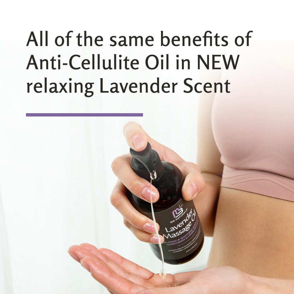 Firming Body Massage Oil with Collagen & Stem Cell – Helps Smooth The Appearance of Cellulite & Improve Skin Texture – Refreshing Aromatherapy Body Oil for Legs & Full Body – 16 Fl Oz