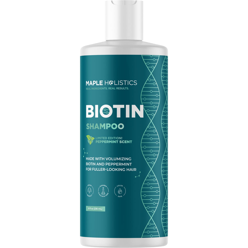 Rosemary and Biotin Shampoo for Thinning Hair - Vegan Volumizing Shampoo for Fine Hair with B Vitamins Argan Oil & Tea Tree Essential Oil - Paraben Silicone and Sulfate Free Vegan Formula (8 Fl Oz)