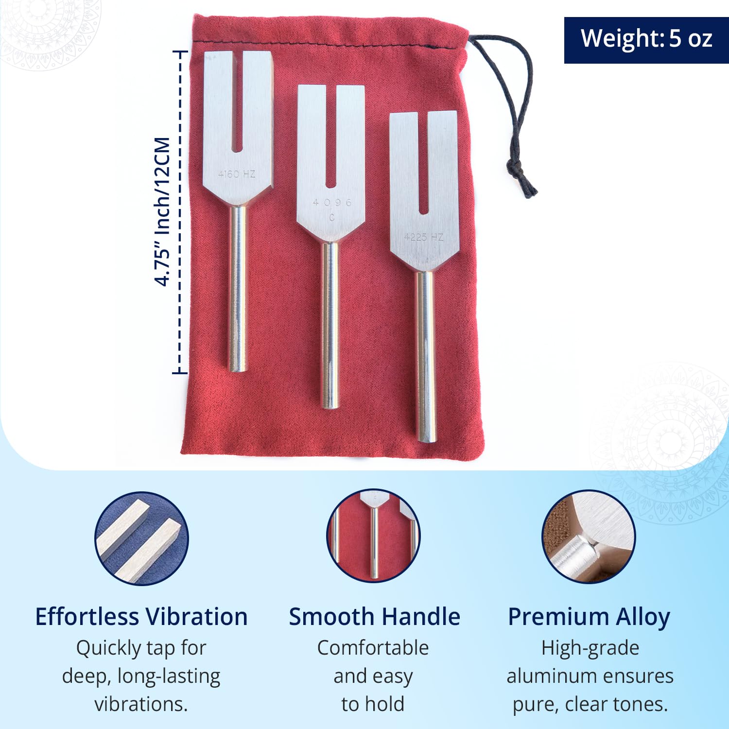 Solfeggio Tuning Forks Set for Healing – 9 Chakra Frequencies 174Hz to 963Hz | Precision-Machined Aluminum Alloy | Made in USA | Chakra Healing, Sound Therapy, Reiki, Yoga, Energy Balancing Tools.