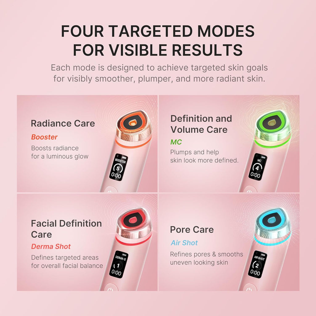 medicube Booster Pro Pink | 6-in-1 Real Glass Glow Beauty Massager | for Clear, Radiant, Firmer-Looking Skin | Korean Skin Care