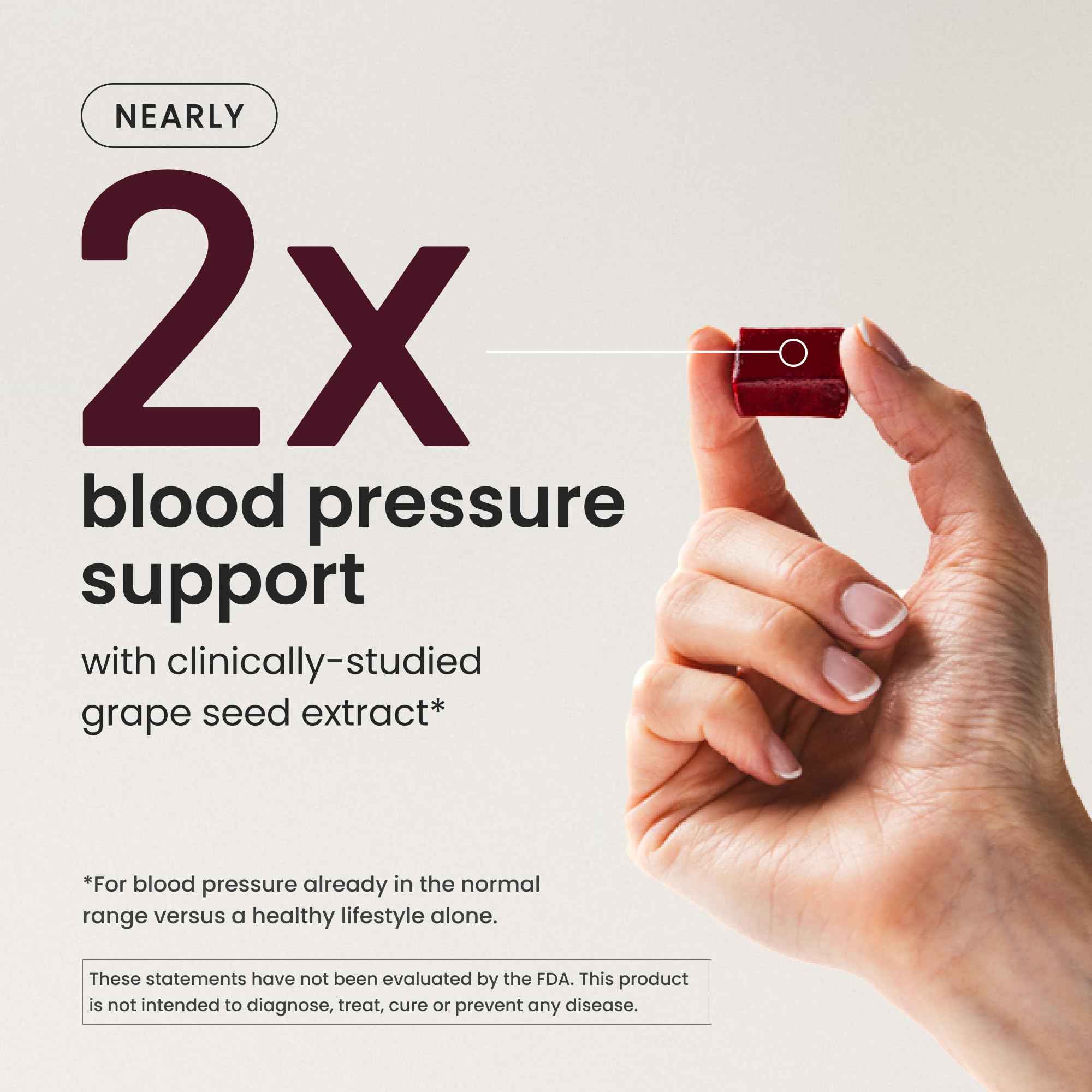 Humann SuperBeets Heart Chews, Nitric Oxide and Blood Pressure Support, Grape Seed Extract & Non-GMO Beet Root Powder Energy, Pomegranate Berry Flavor, 120 Count