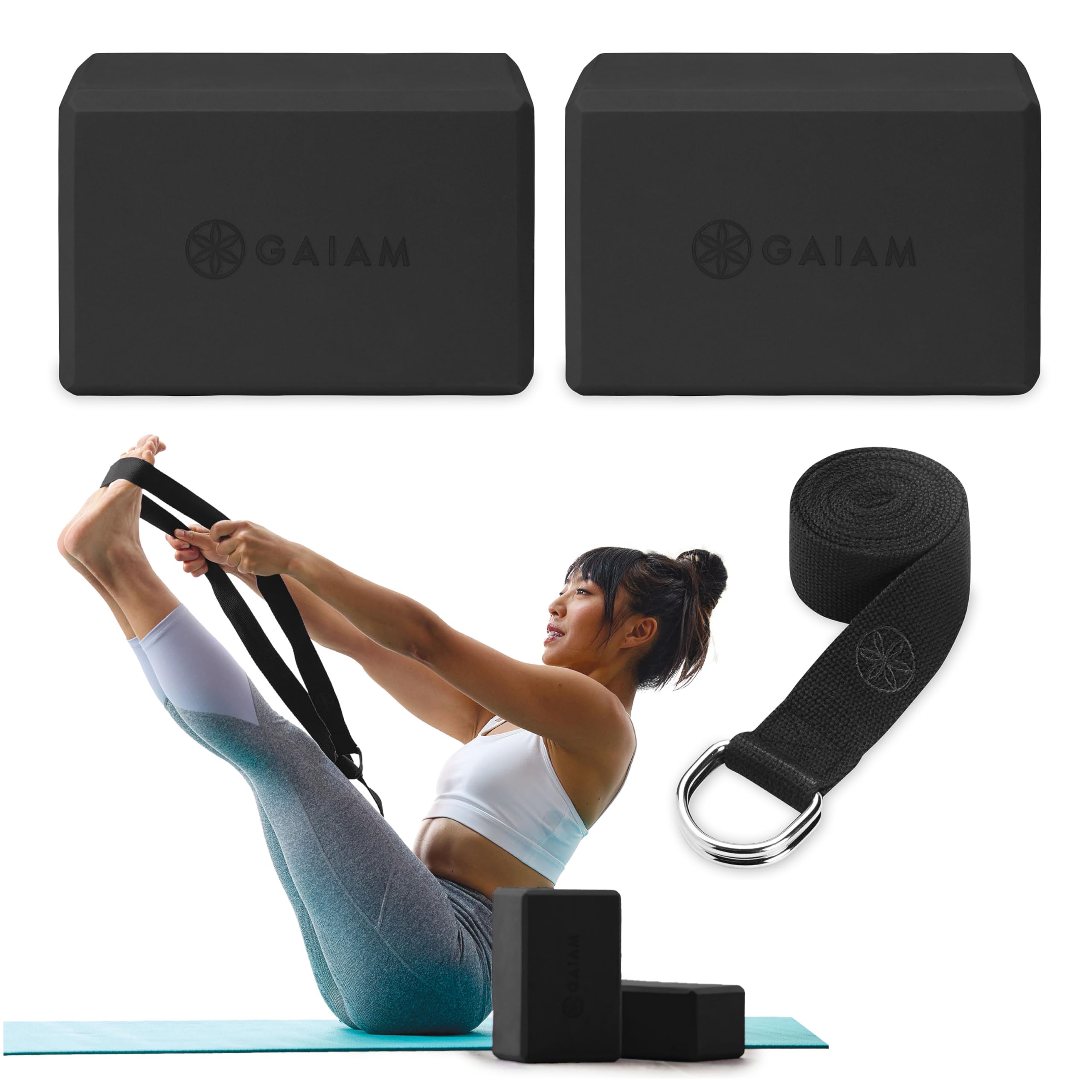 Gaiam Yoga Block - Supportive Latex-Free Eva Foam - Soft Non-Slip Surface with Beveled Edges for Yoga, Pilates, Meditation - Yoga Accessories for Stability, Balance, Deepen Stretches