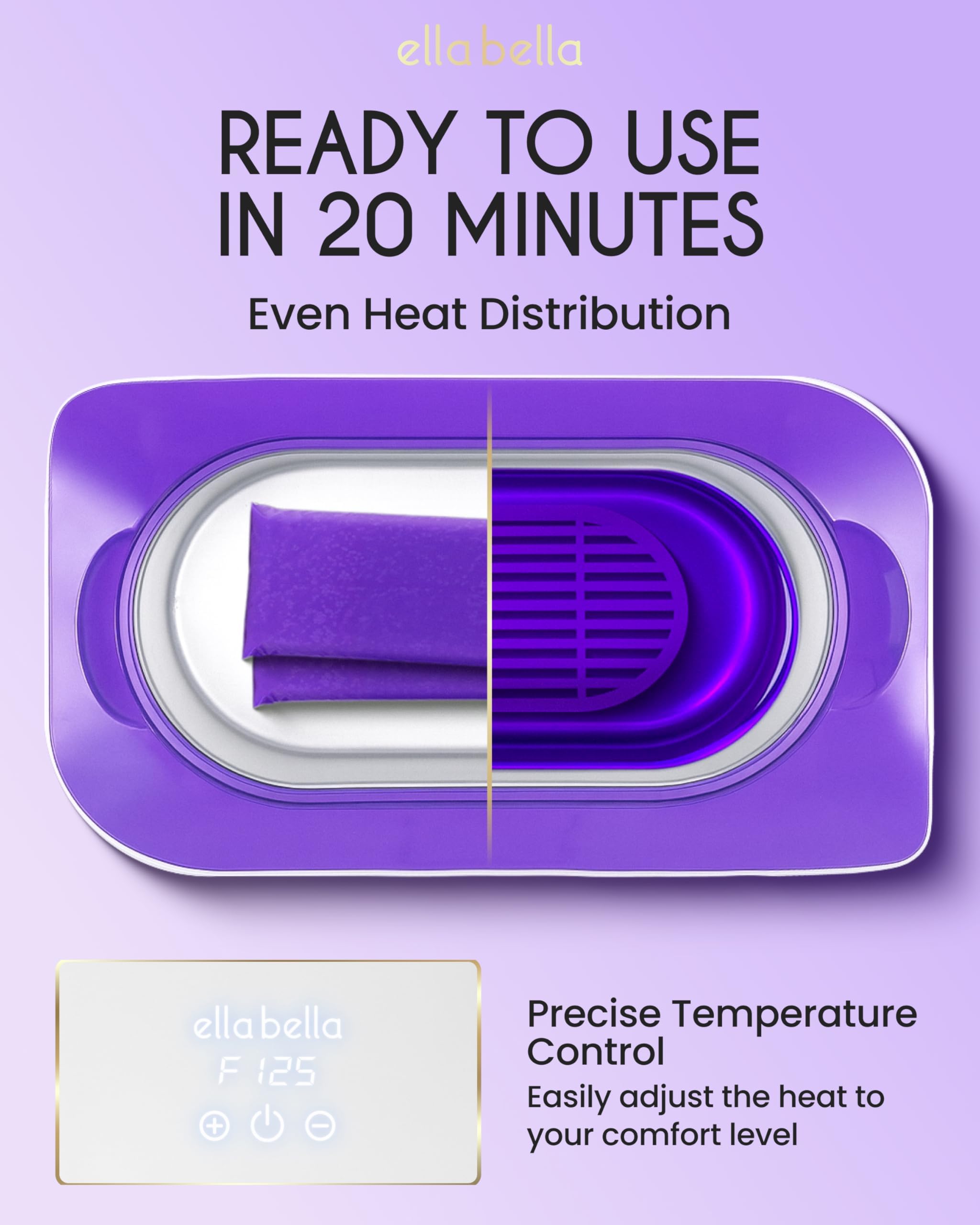 ELLA BELLA® Paraffin Wax Machine for Hand & Feet • Parafin Wax Warmer • Everything in One Kit – Paraffin Wax Refills, Mitts & Booties • Soothing Relief with Parrafin Hot Wax • Home Paraffin Wax Bath