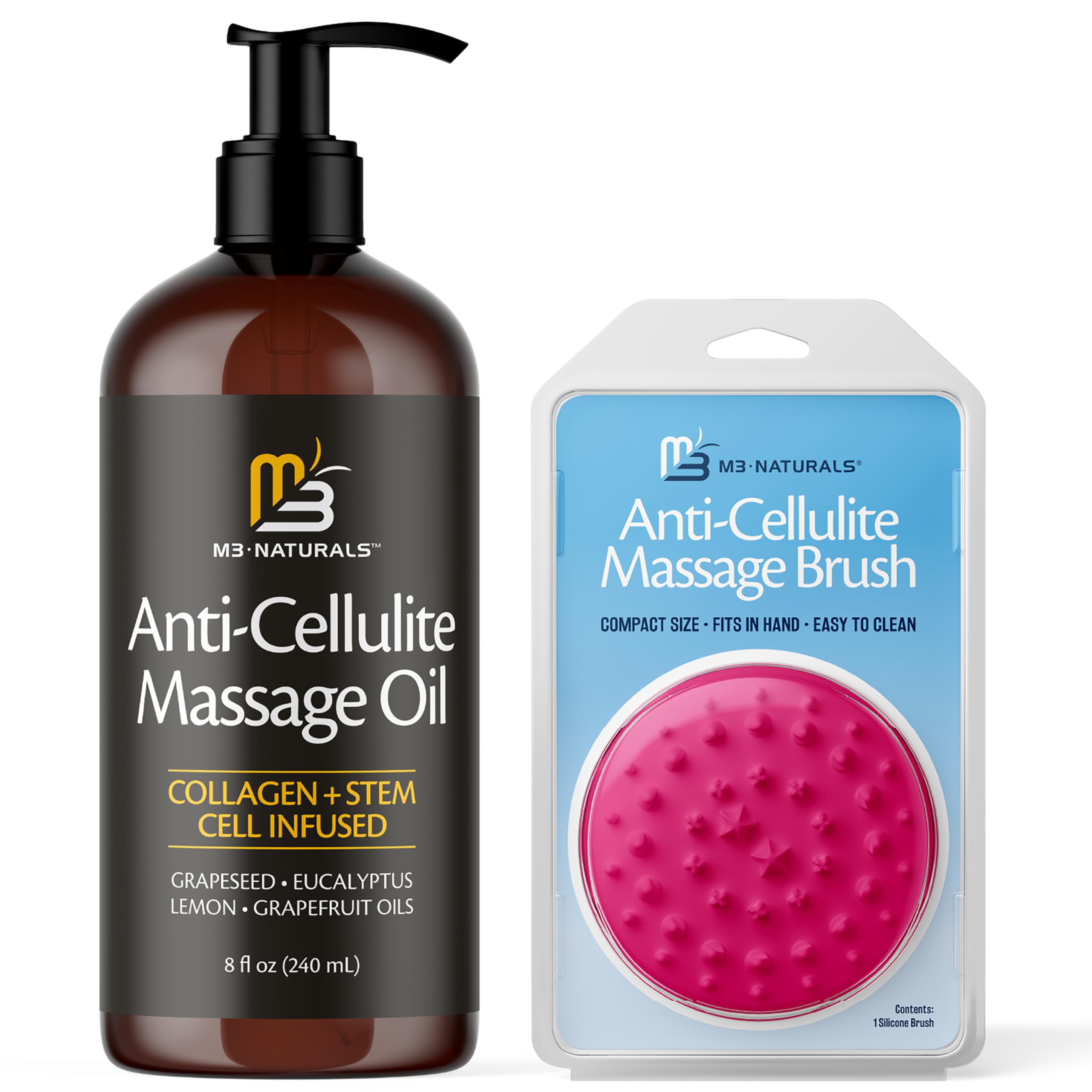 Firming Body Massage Oil with Collagen & Stem Cell – Helps Smooth The Appearance of Cellulite & Improve Skin Texture – Refreshing Aromatherapy Body Oil for Legs & Full Body – 16 Fl Oz