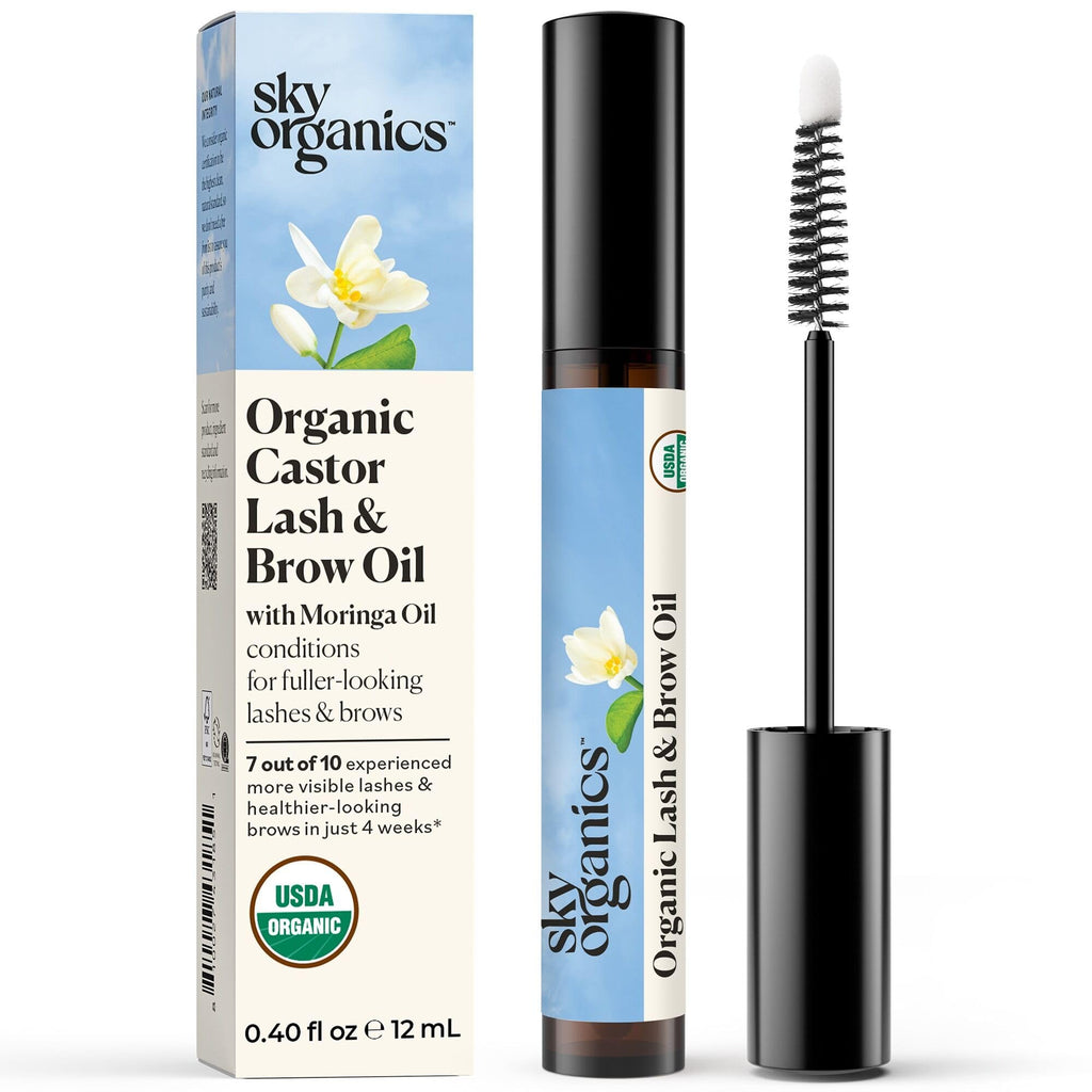 Sky Organics Castor Oil - USDA Certified Organic Hair Oil for Hair Growth, Skin, Face, Eyelashes - Cold Pressed & Hexane Free - Pure Organic Castor Oil Pack Wrap - Carrier & Hair Treatment Oil -16oz