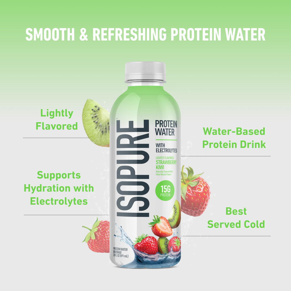 Isopure Clear Whey Isolate Protein Powder, Lactose Free, Gluten Free, Naturally Flavored, Mixed Berry, 20g Protein Per Serving, 14.1 Oz, 16 Servings (Packaging May Vary)
