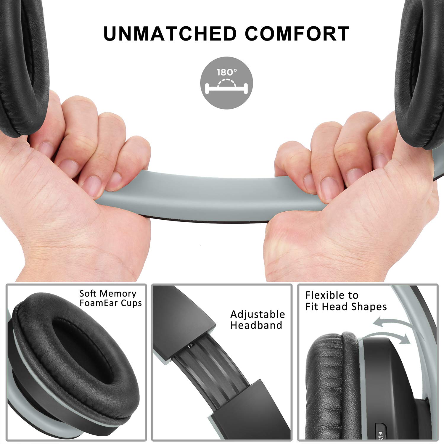 ZIHNIC Bluetooth Headphones Over-Ear, Foldable Wireless and Wired Stereo Headset Micro SD/TF, FM for Cell Phone,PC,Soft Earmuffs &Light Weight for Prolonged Wearing(Rose Gold)