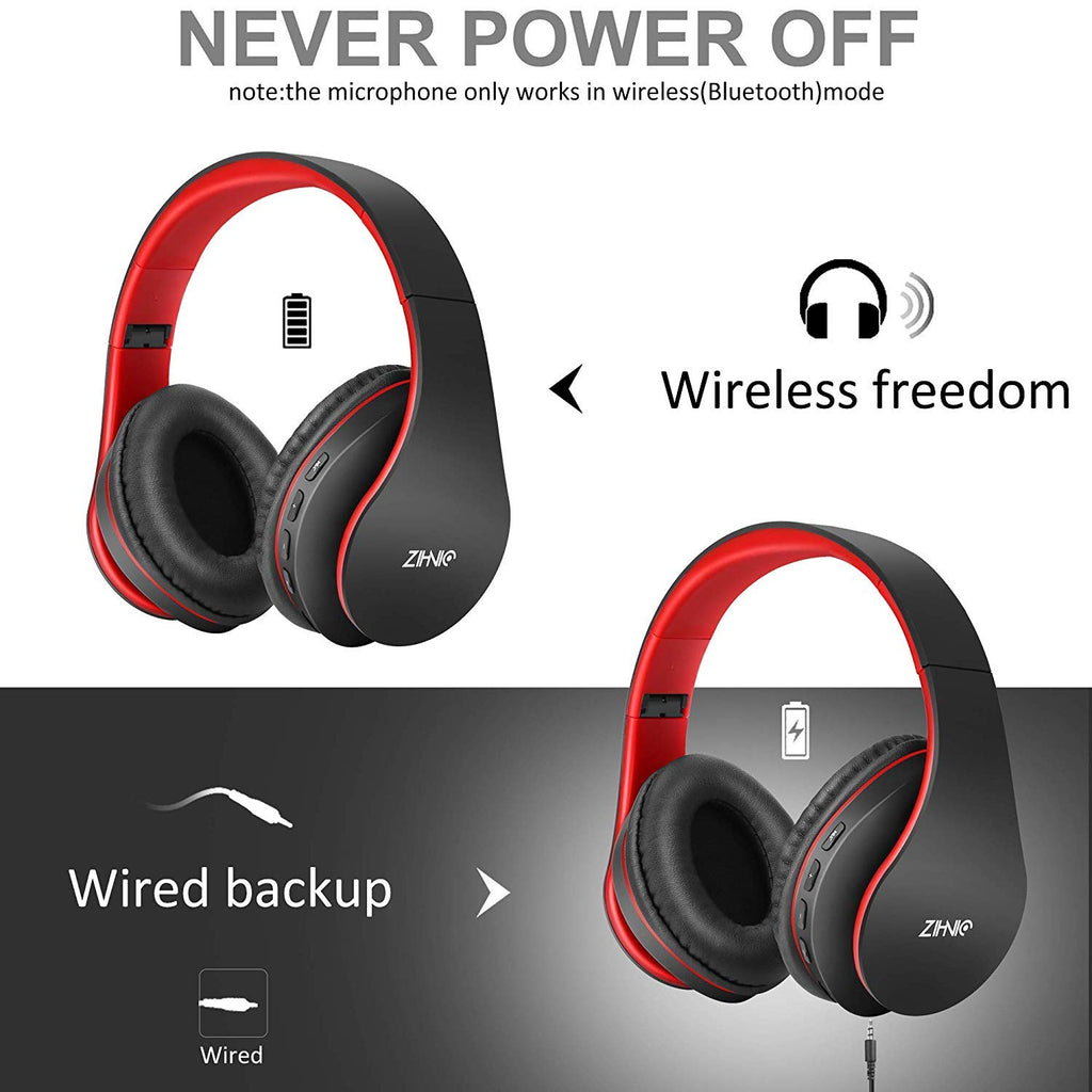 ZIHNIC Bluetooth Headphones Over-Ear, Foldable Wireless and Wired Stereo Headset Micro SD/TF, FM for Cell Phone,PC,Soft Earmuffs &Light Weight for Prolonged Wearing(Rose Gold)