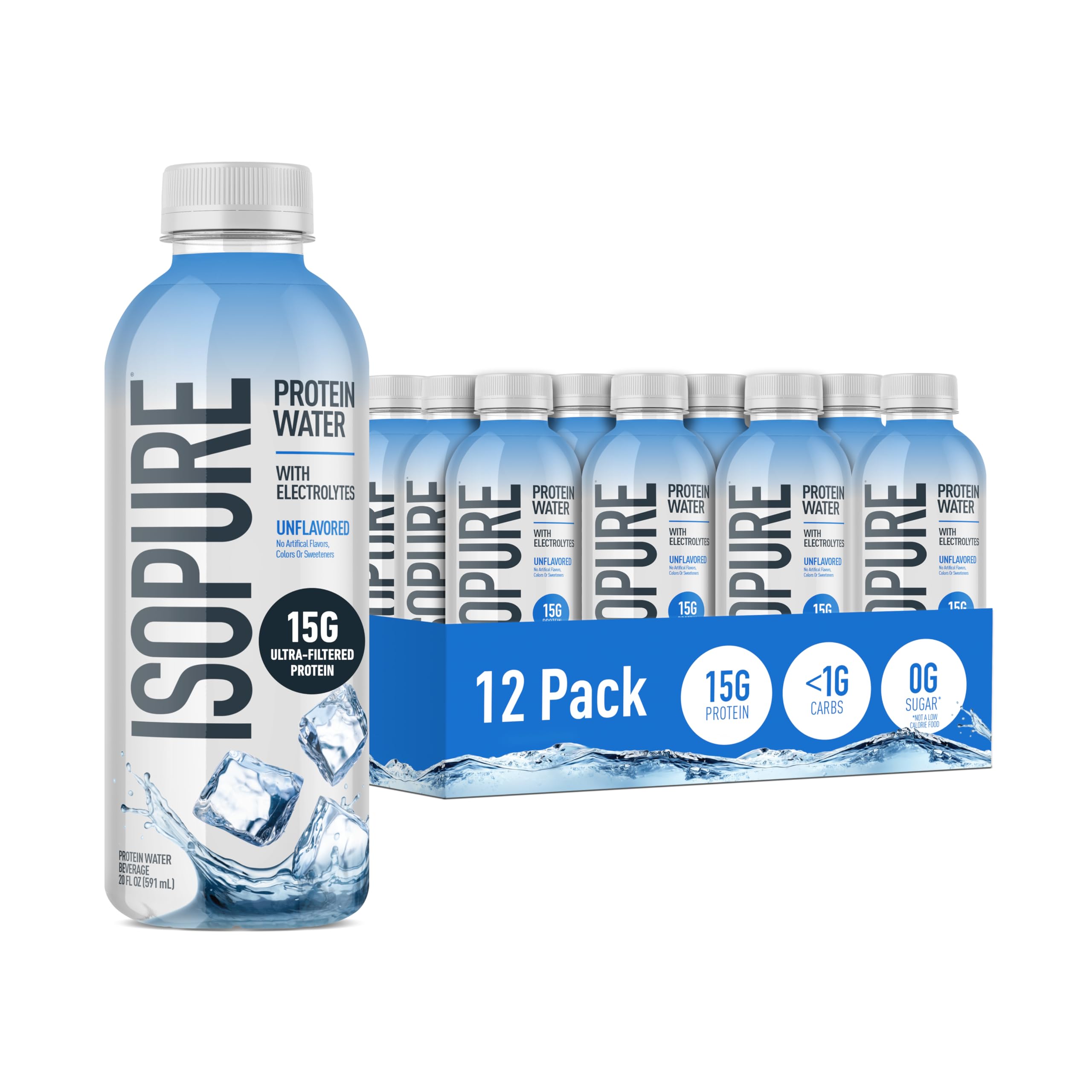 Isopure Clear Whey Isolate Protein Powder, Lactose Free, Gluten Free, Naturally Flavored, Mixed Berry, 20g Protein Per Serving, 14.1 Oz, 16 Servings (Packaging May Vary)