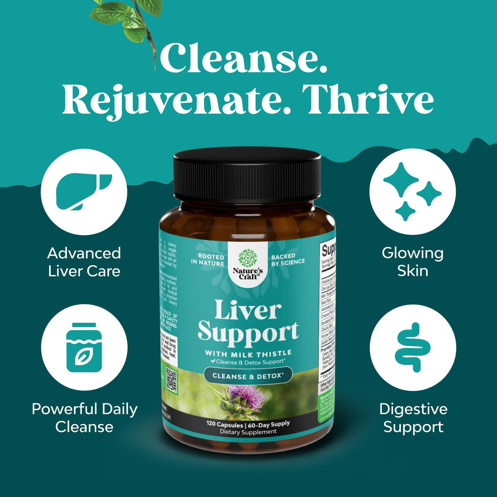 Deep Liver Cleanse, Detox & Repair with Milk Thistle Liquid Drops - Liver Detox Liquid Artichoke Extract with Dandelion Leaf, Ginger & Turmeric Curcumin for Immunity & Daily Cleanse -60 ml Bottle